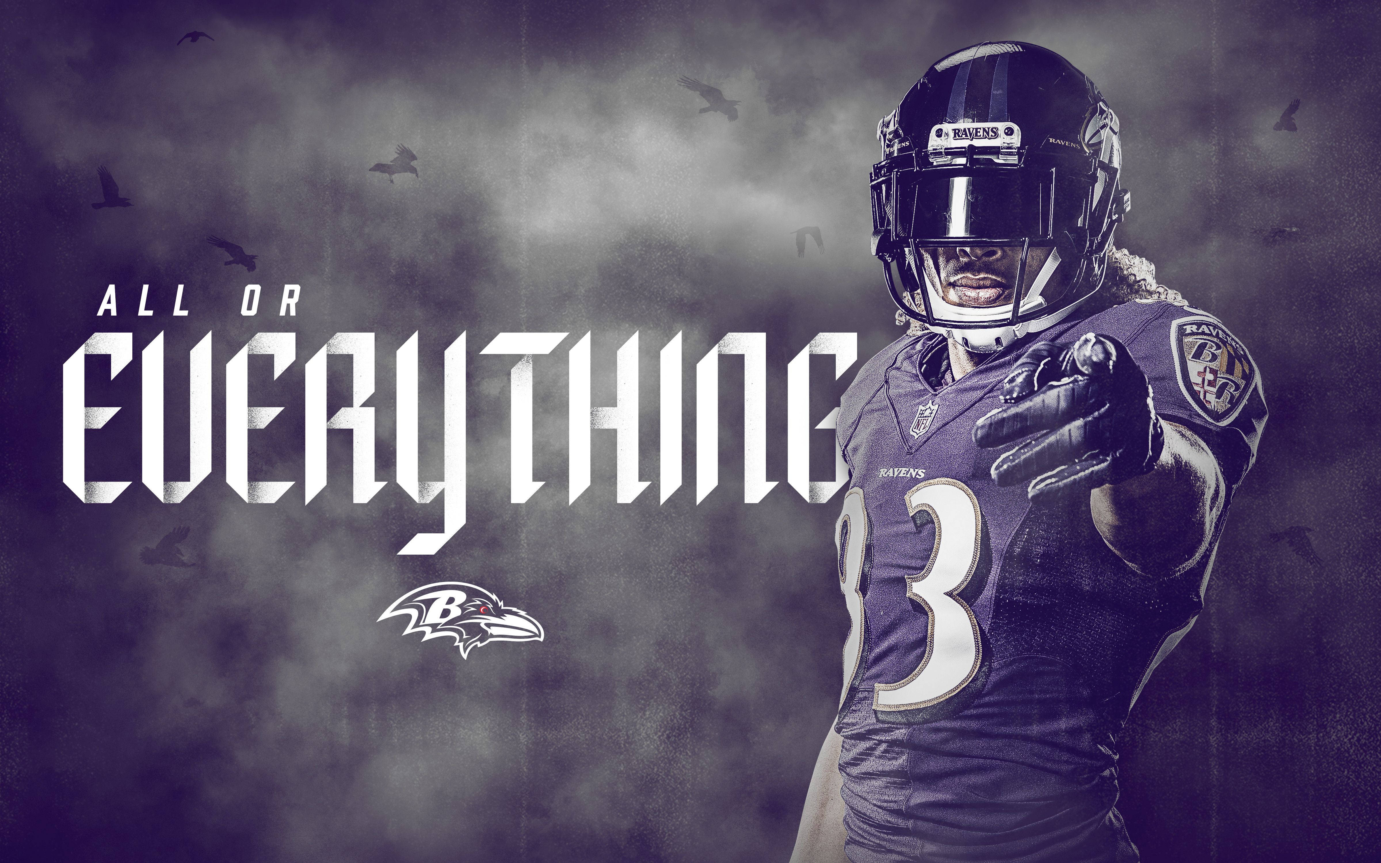 Baltimore Ravens, purple gear, stormy gray sky, 4K Desktop Wallpaper