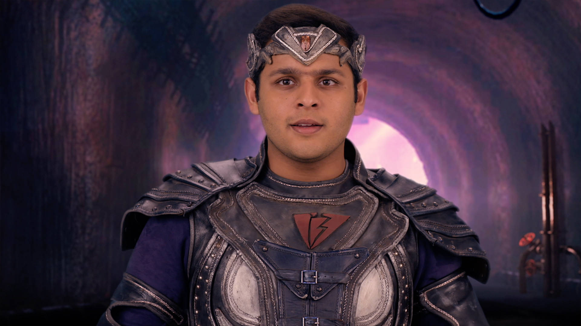 Balveer, purple tunnel, fantasy armor, Full HD Desktop Wallpaper