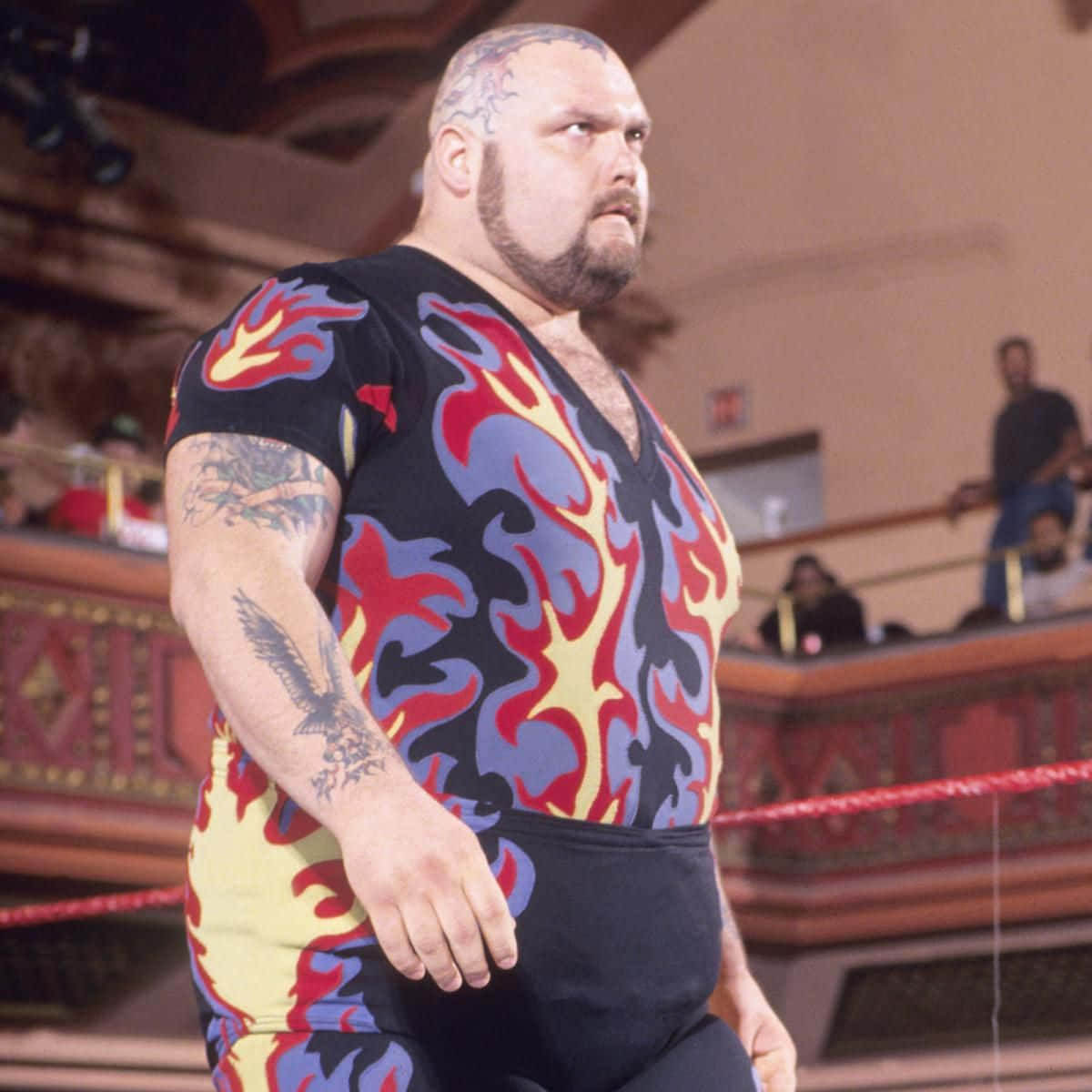 Bam Bam Bigelow, 2015 WWE Heritage Wrestling, flame-patterned singlet, SD Desktop Wallpaper