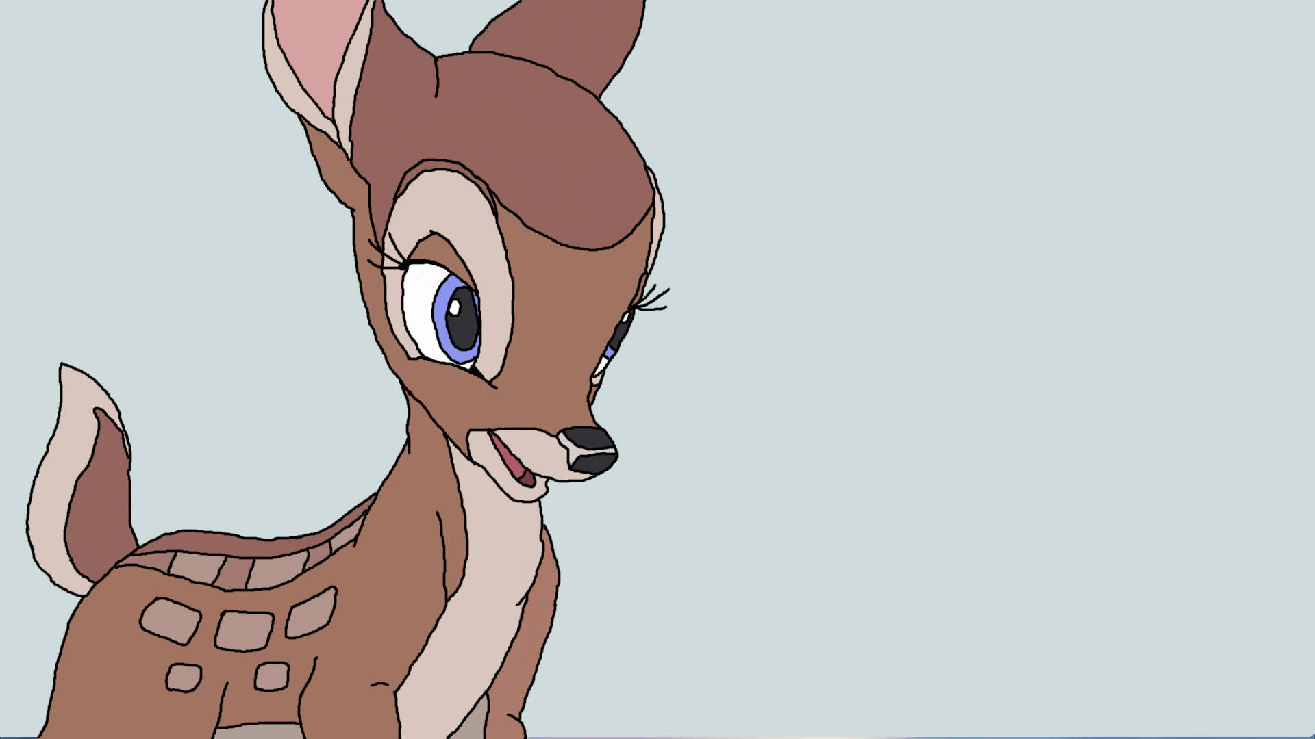 Bambi, fawn, big blue eyes, Full HD Desktop Wallpaper