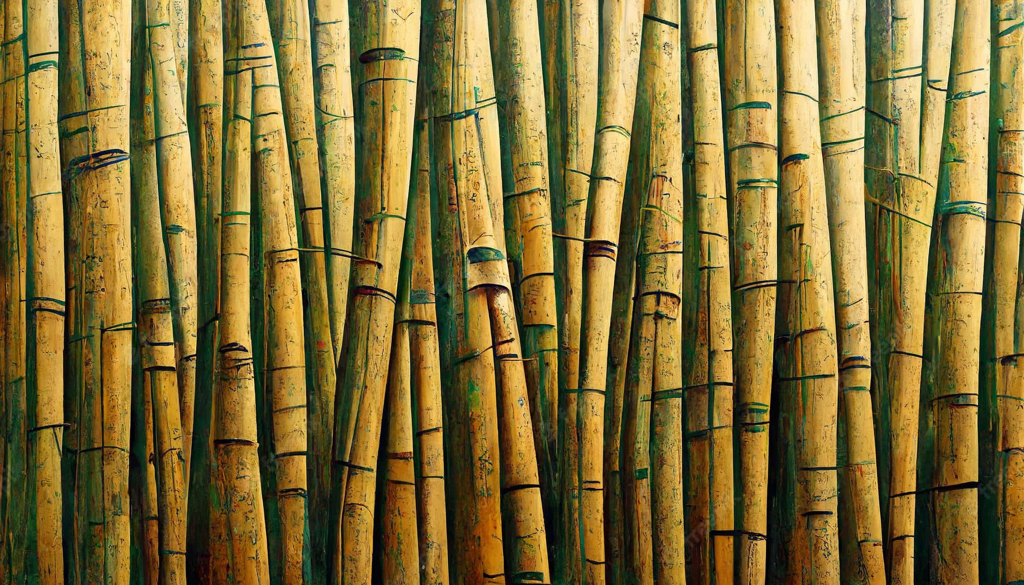 Bamboo Forest, golden yellow, green, Full HD Desktop Wallpaper