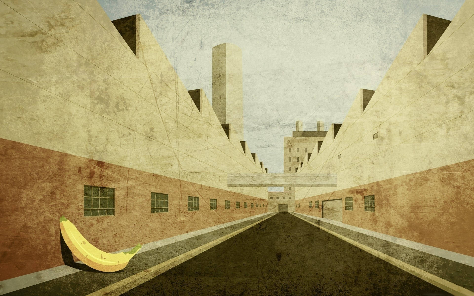 banana, street, urban alleyway, Full HD Desktop Wallpaper