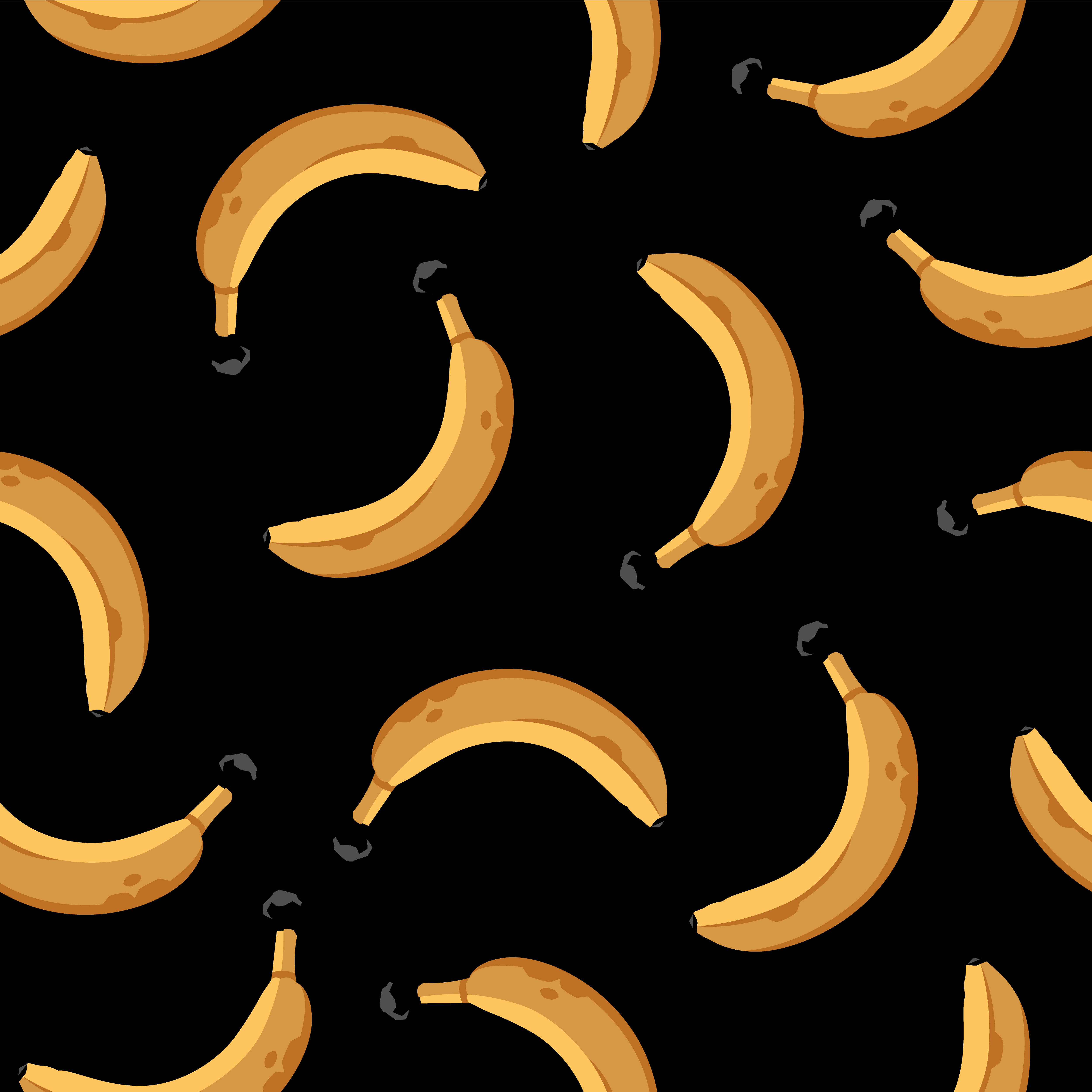 banana fingers pattern, yellow bananas, brown spots, 4K Desktop Wallpaper