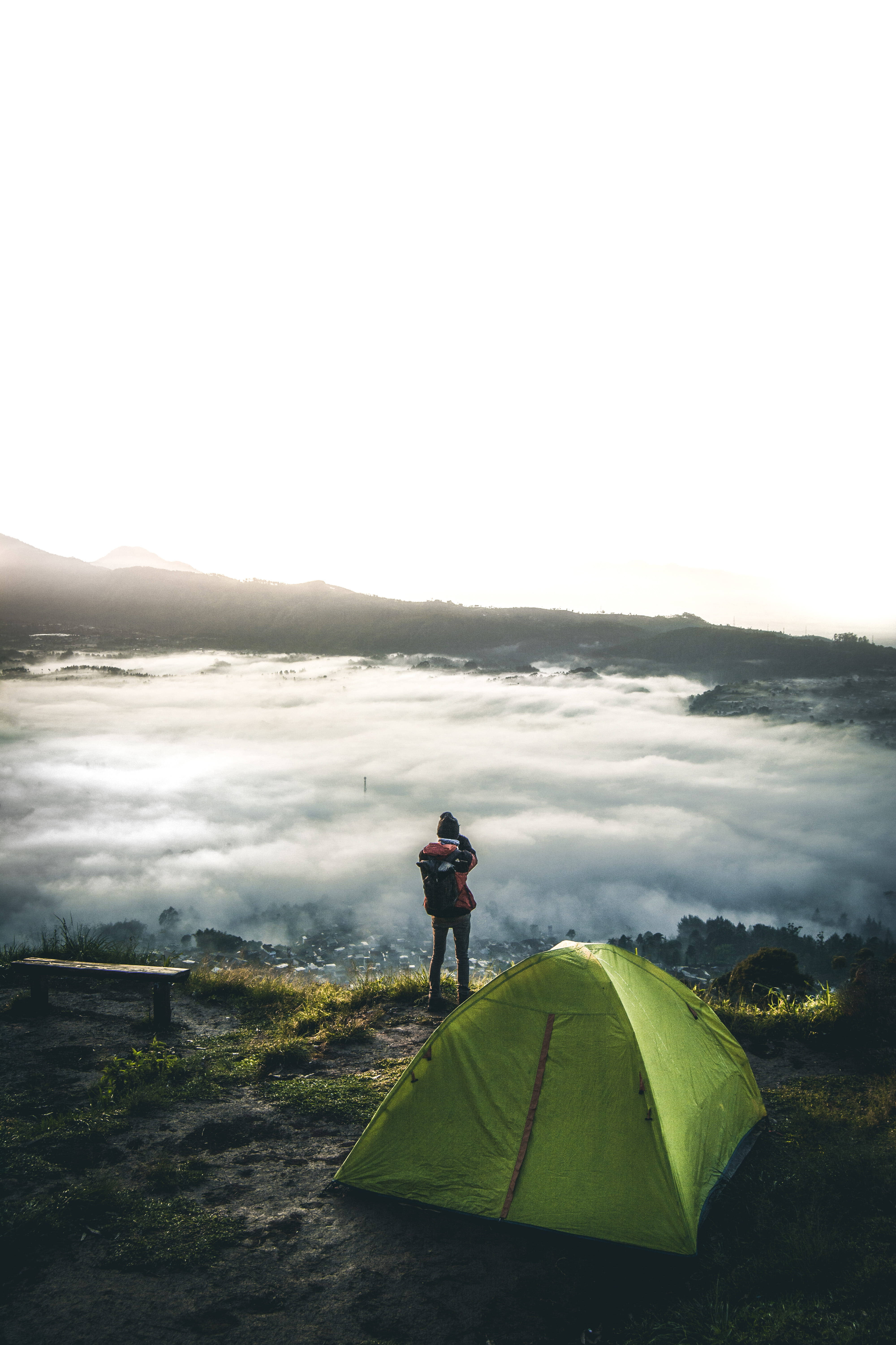 Bandung, mountain ridge, misty, 5K Phone Wallpaper