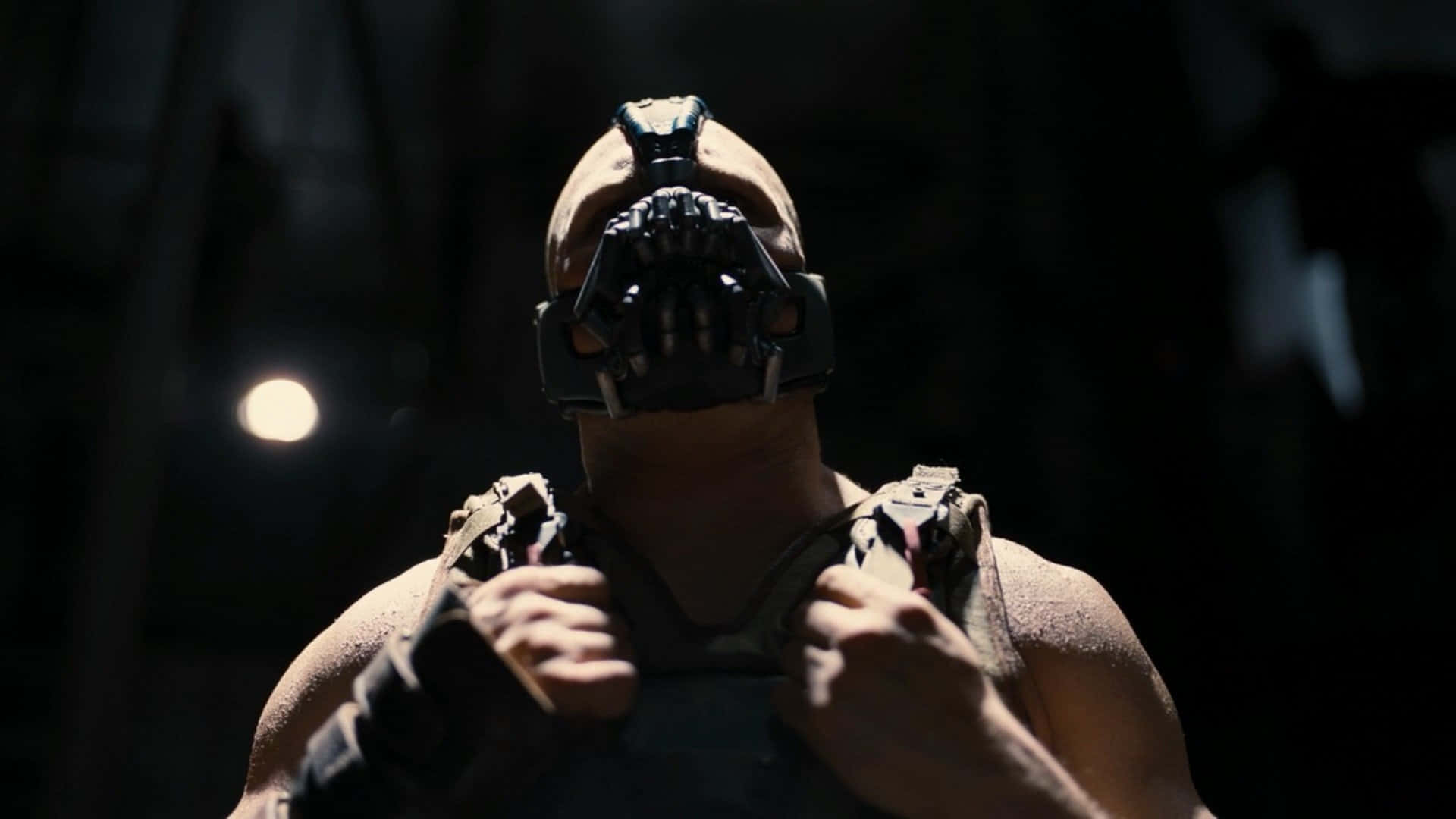 Bane, bat-like mask, shadowy darkness, Full HD Desktop Wallpaper
