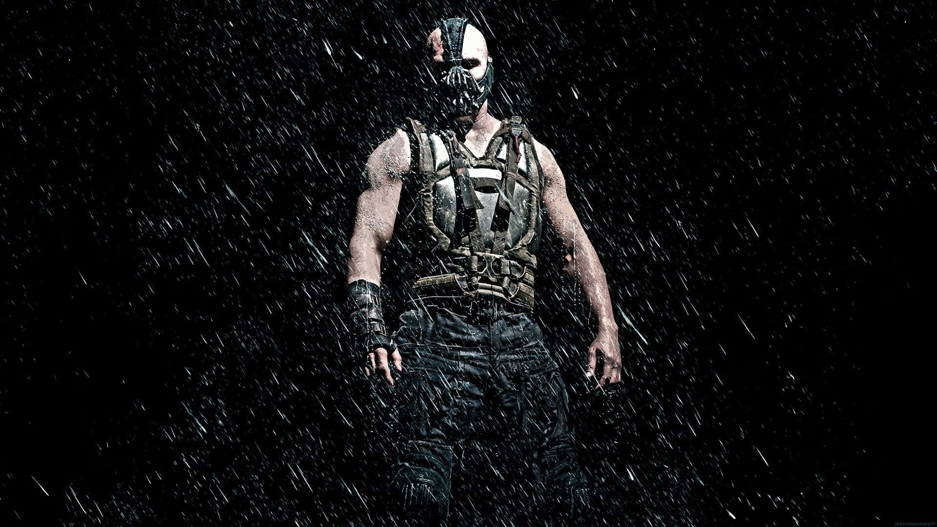 Bane, bat-like mask, rain, Full HD Desktop Wallpaper