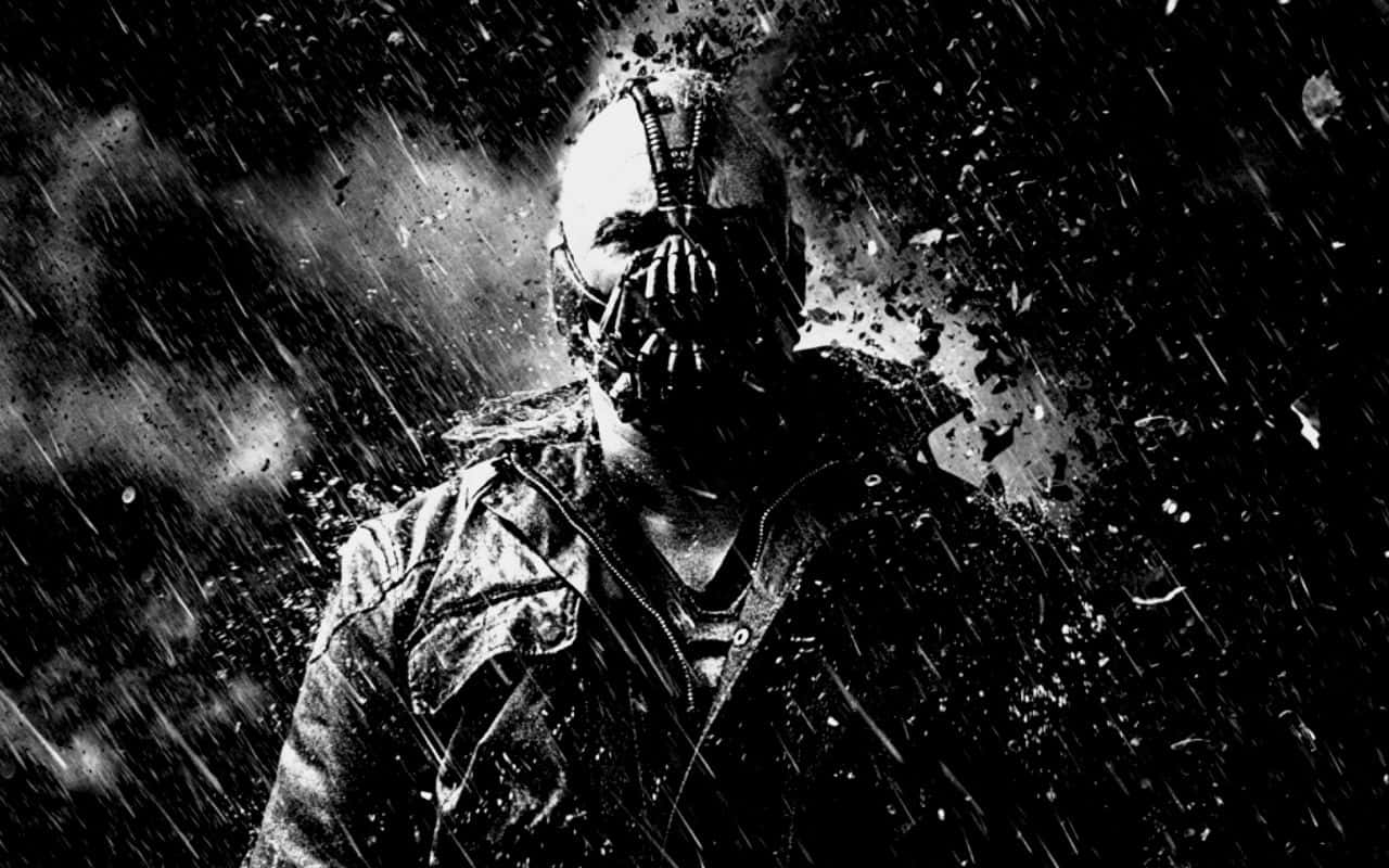 Bane, bat-like mask, stormy rainstorm, HD Desktop Wallpaper