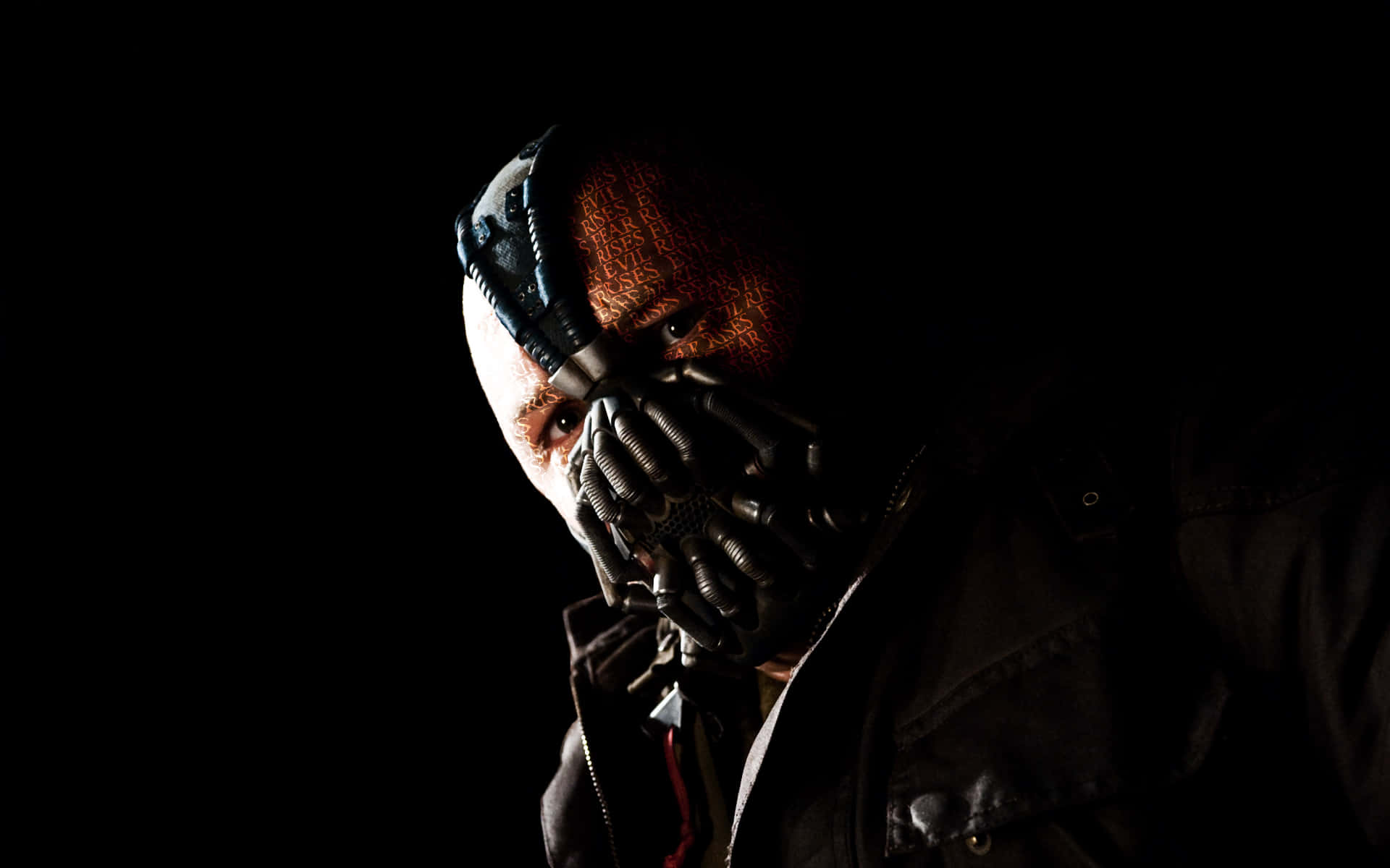 Bane, mechanical mask, one eye illuminated, Full HD Desktop Wallpaper