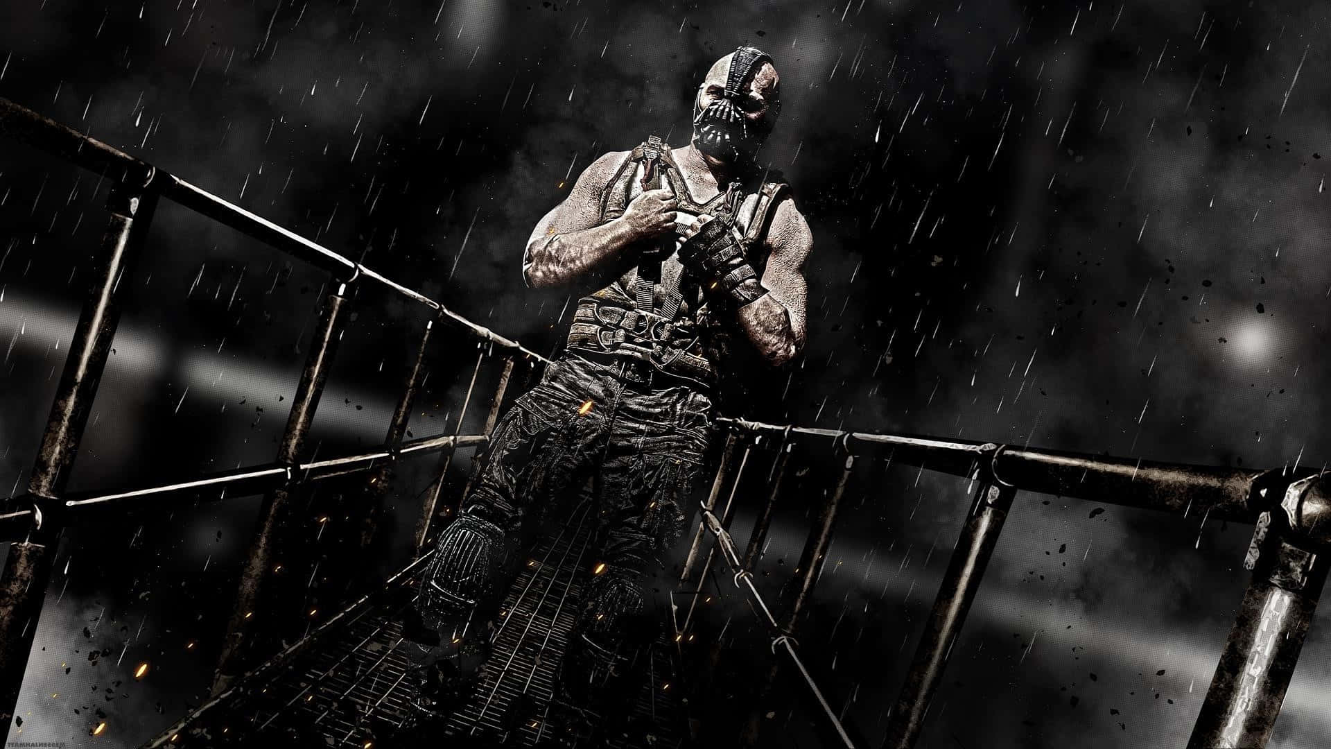 Bane, masked vigilante, metal bridge, Full HD Desktop Wallpaper