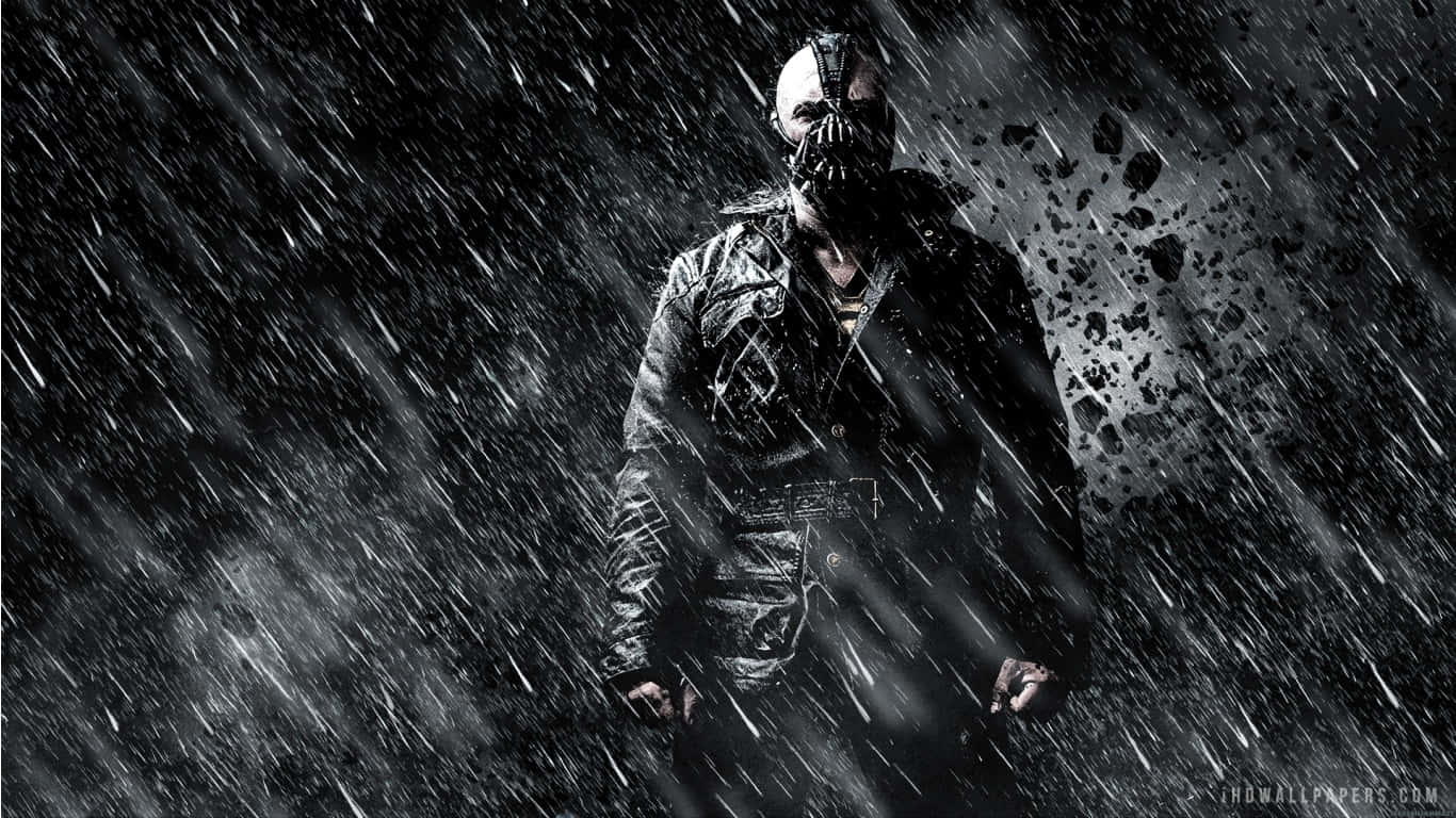 Bane, bat-like mask, downpour, HD Desktop Wallpaper