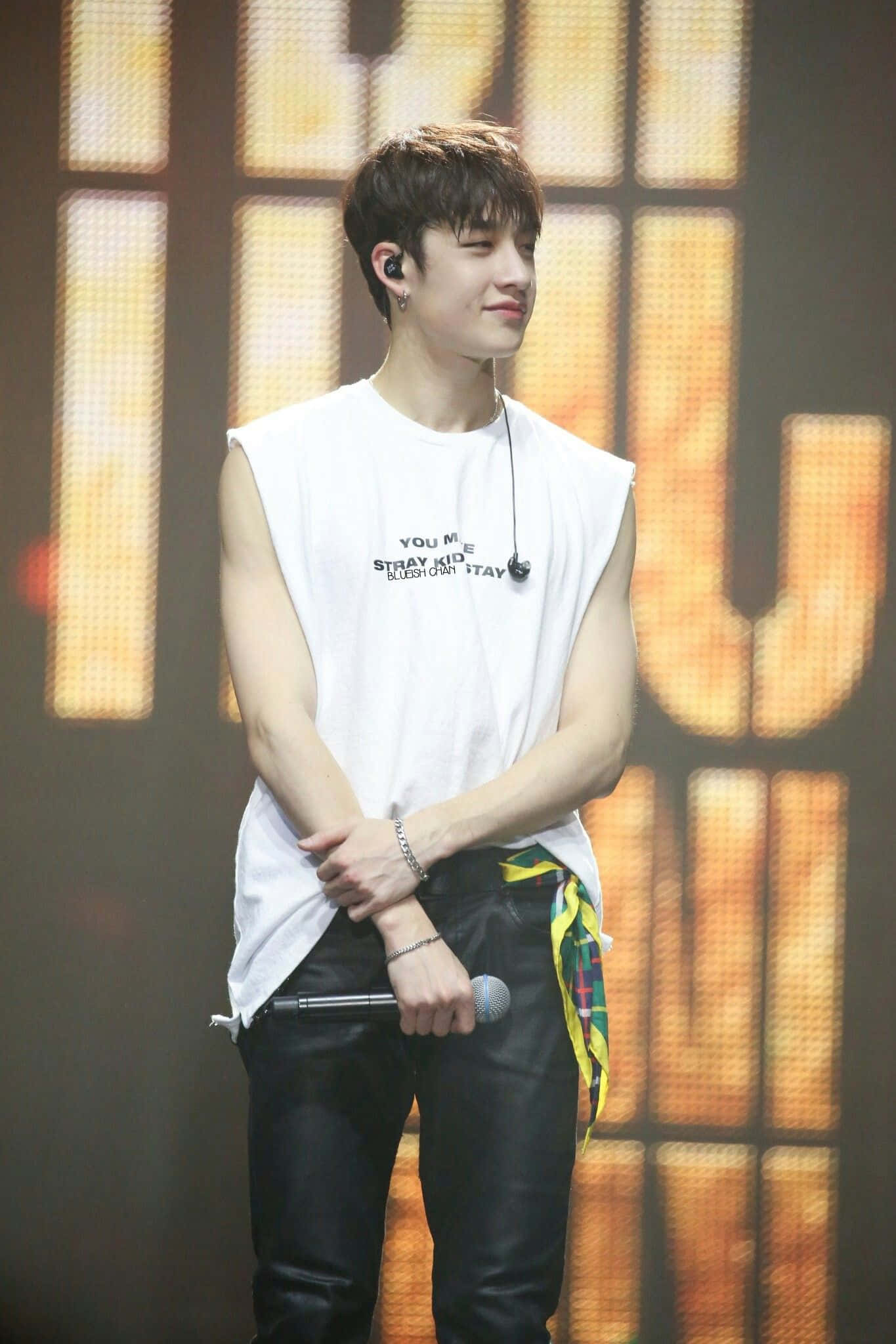 Bang Chan, stage, microphone, Full HD Phone Wallpaper
