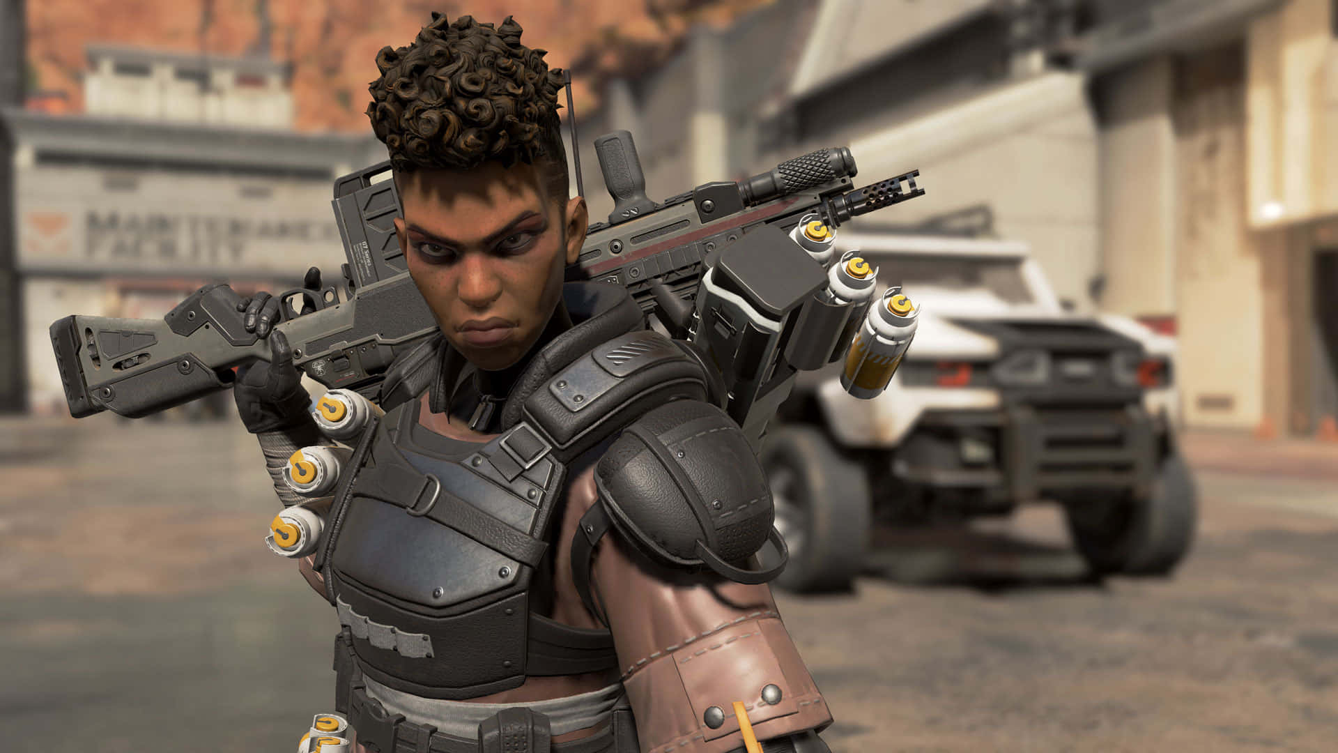 Bangalore Apex, armored soldier, rifle, Full HD Desktop Wallpaper