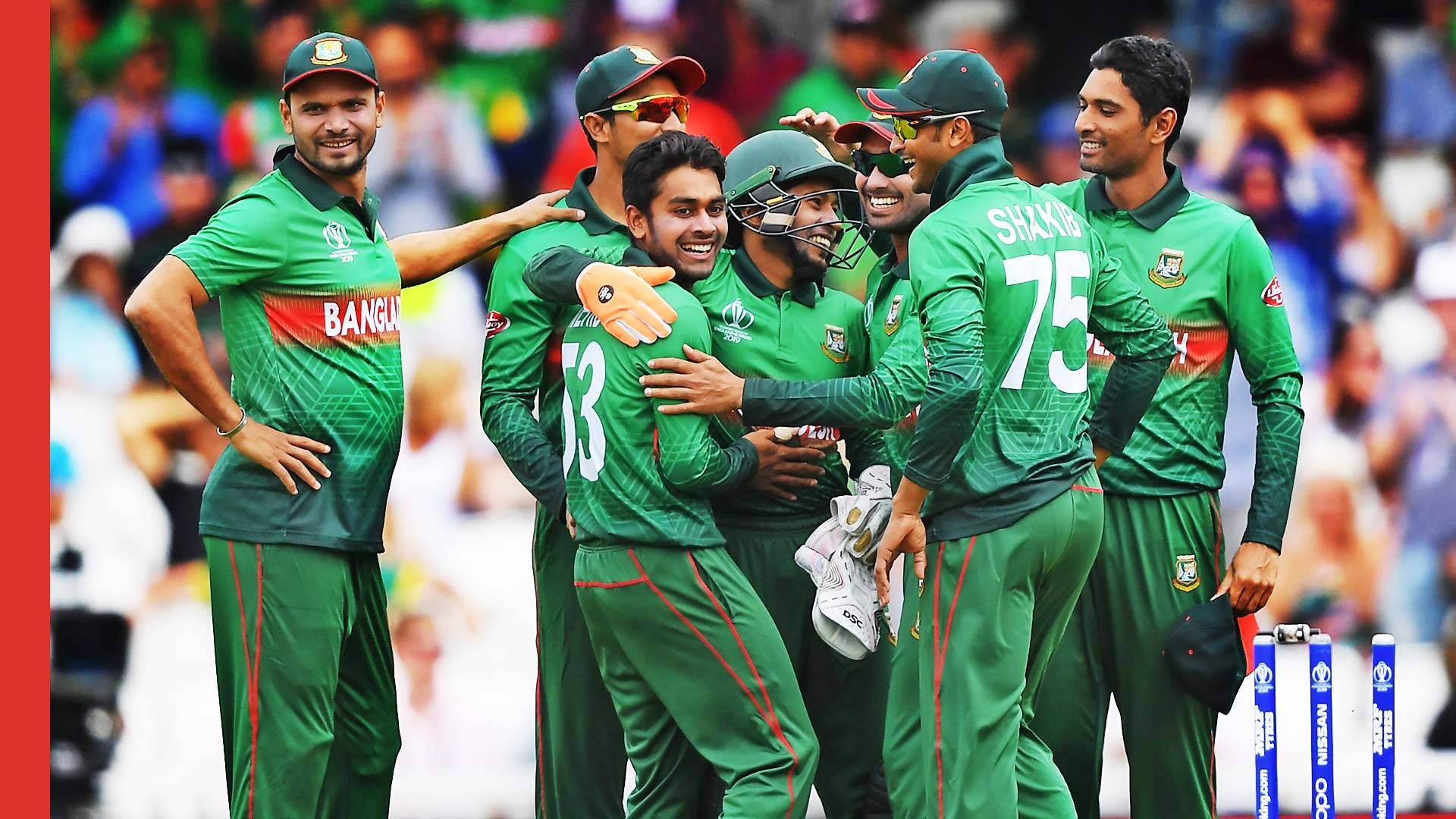 Bangladesh Cricket Team, green uniforms, sunlit field, Full HD Desktop Wallpaper