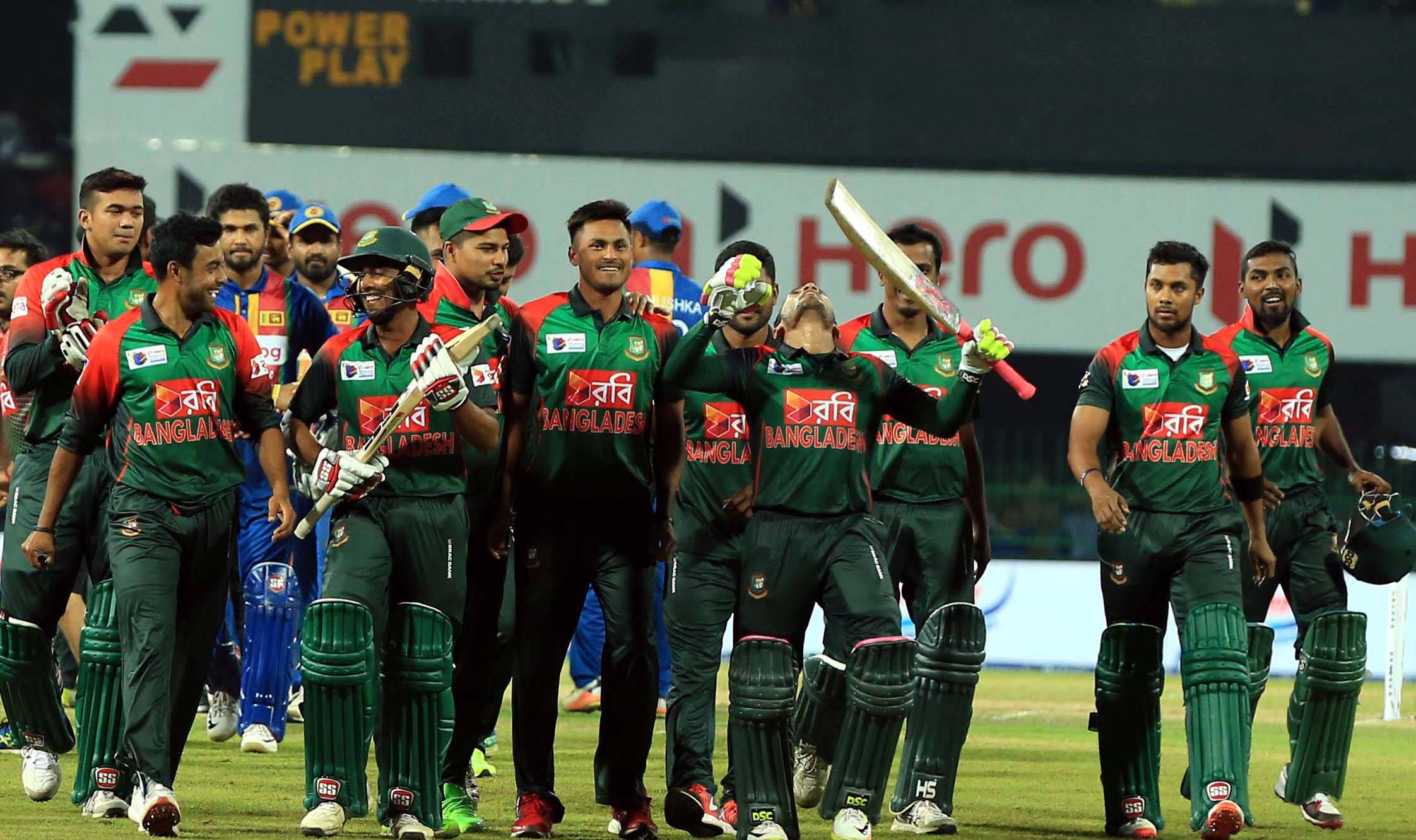 Bangladesh Cricket Team, green field, stadium lights, Full HD Desktop Wallpaper