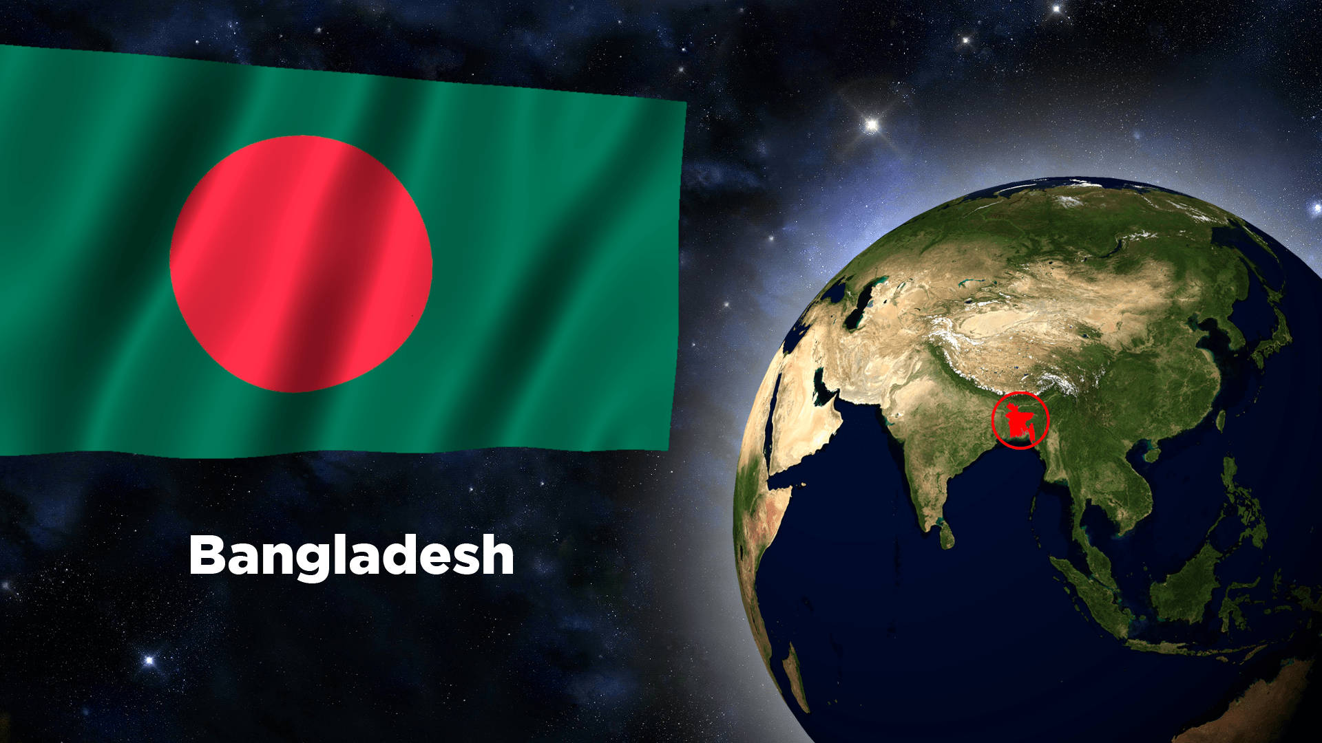 Bangladesh flag, Earth globe, red marker, Full HD Desktop Wallpaper