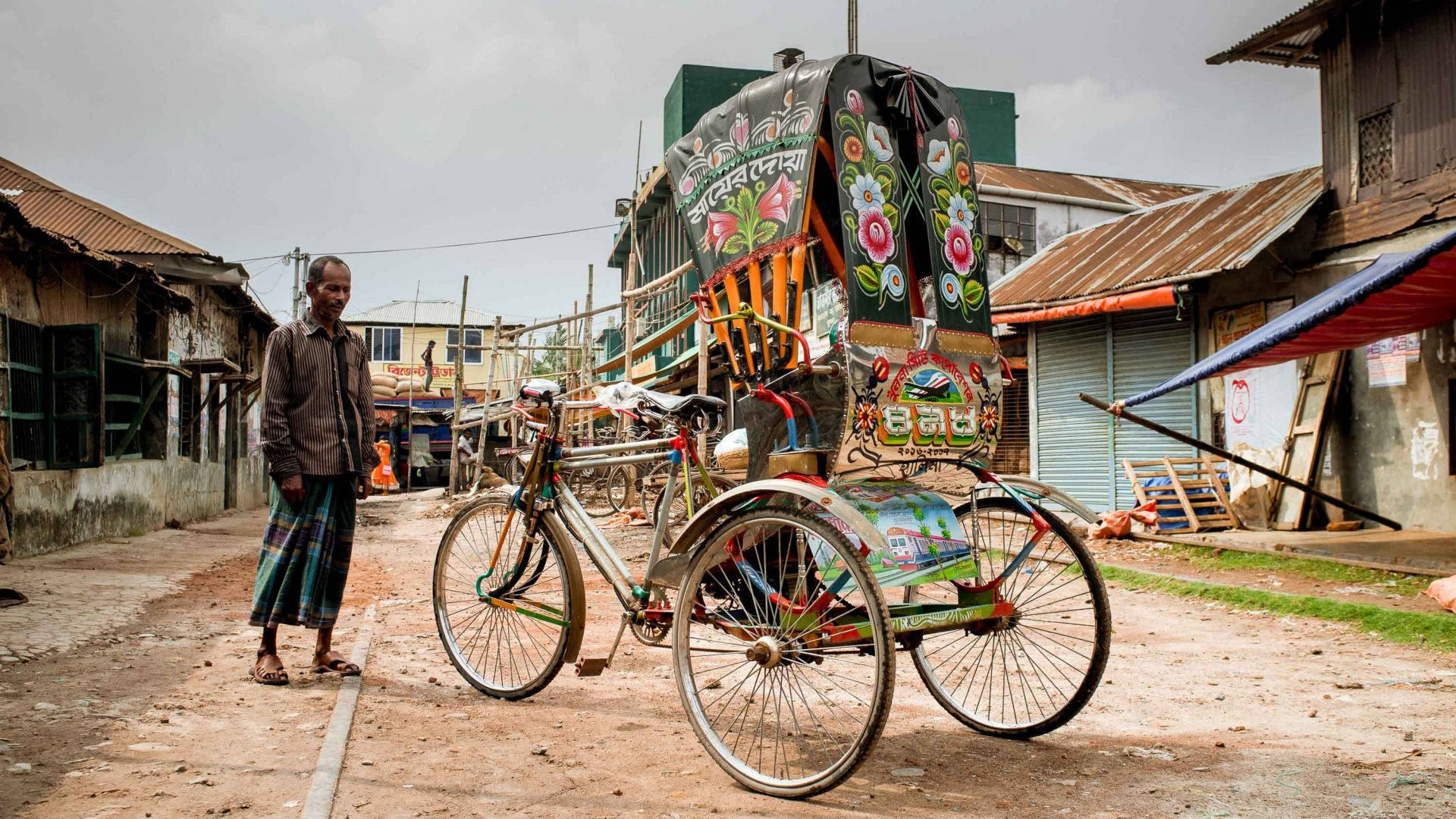 Bangladesh, rickshaw, vibrantly painted, Full HD Desktop Wallpaper