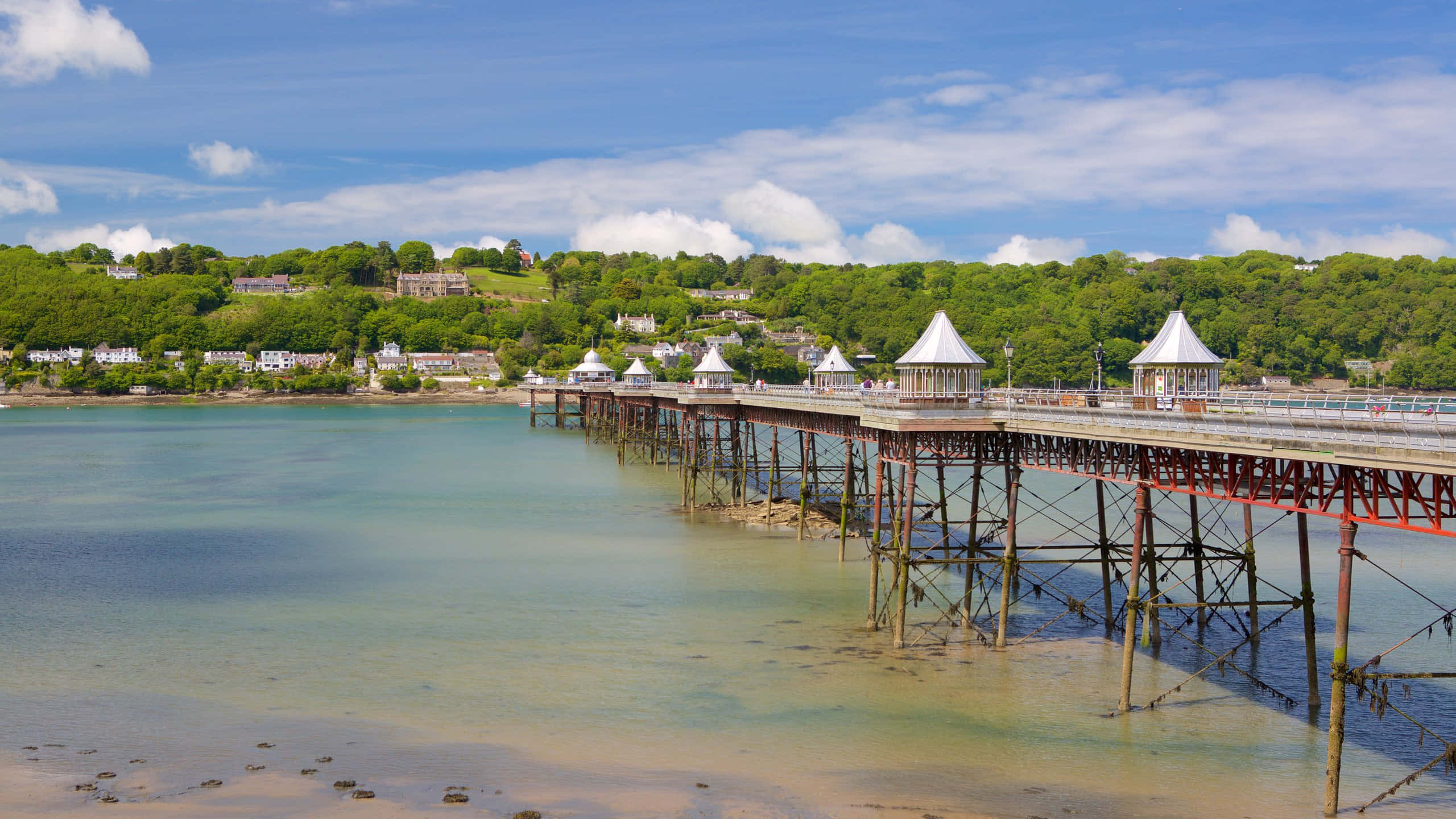 Bangor United Kingdom, pier, wooden pier, 2K Desktop Wallpaper