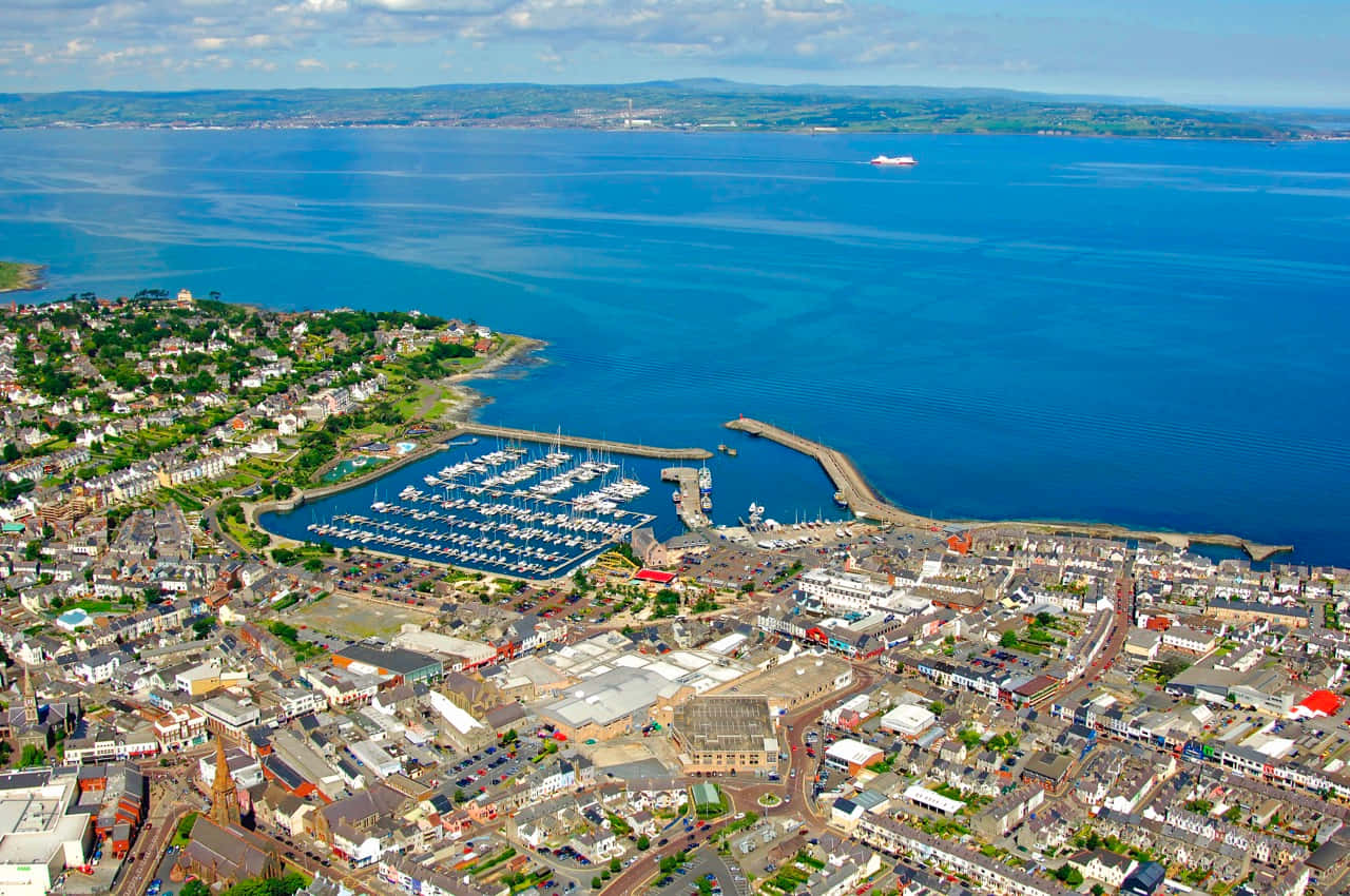 Bangor, coastal town, aerial view, HD Desktop Wallpaper