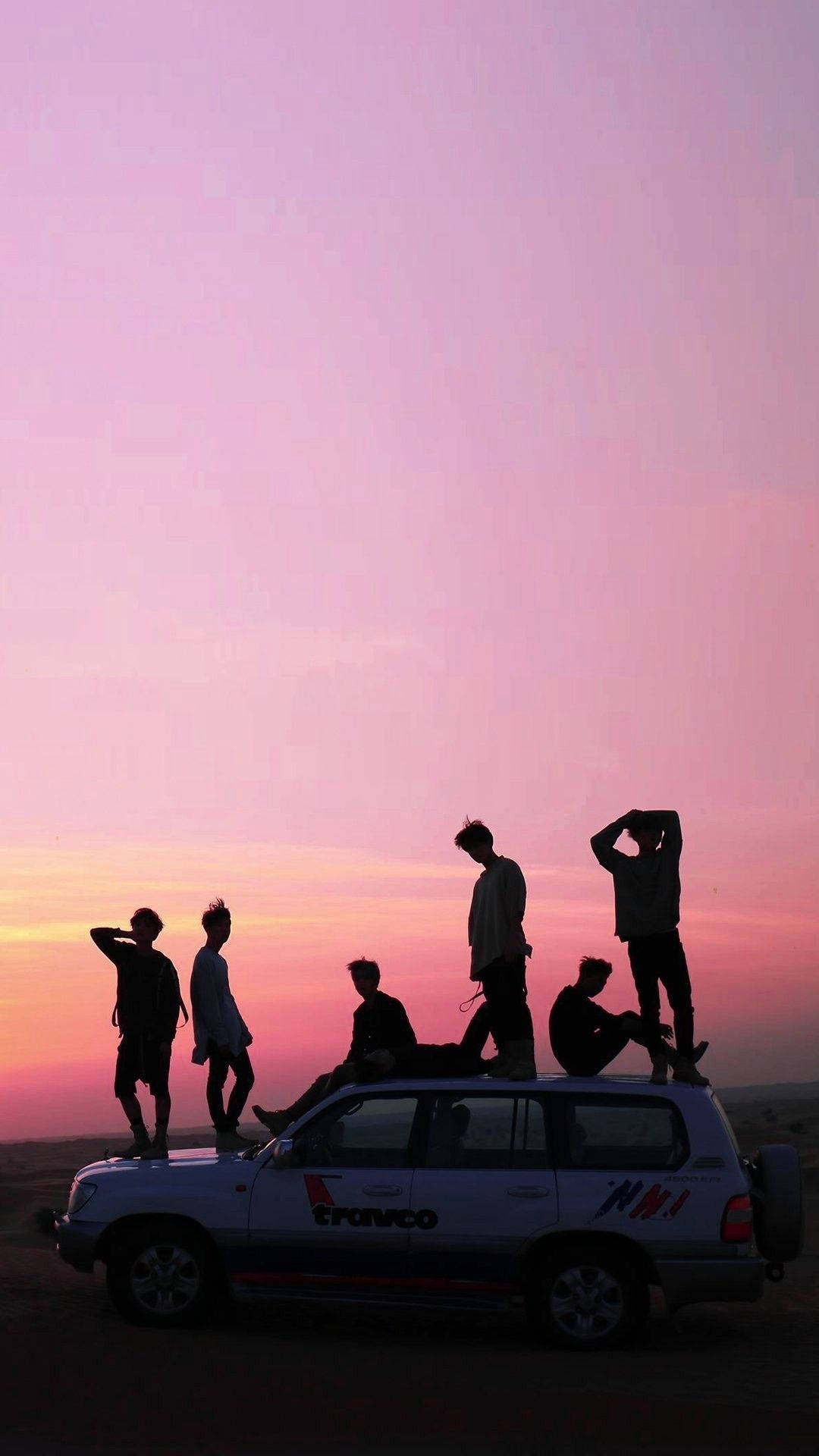 Bangtantv, silhouette, five friends, Full HD Phone Wallpaper
