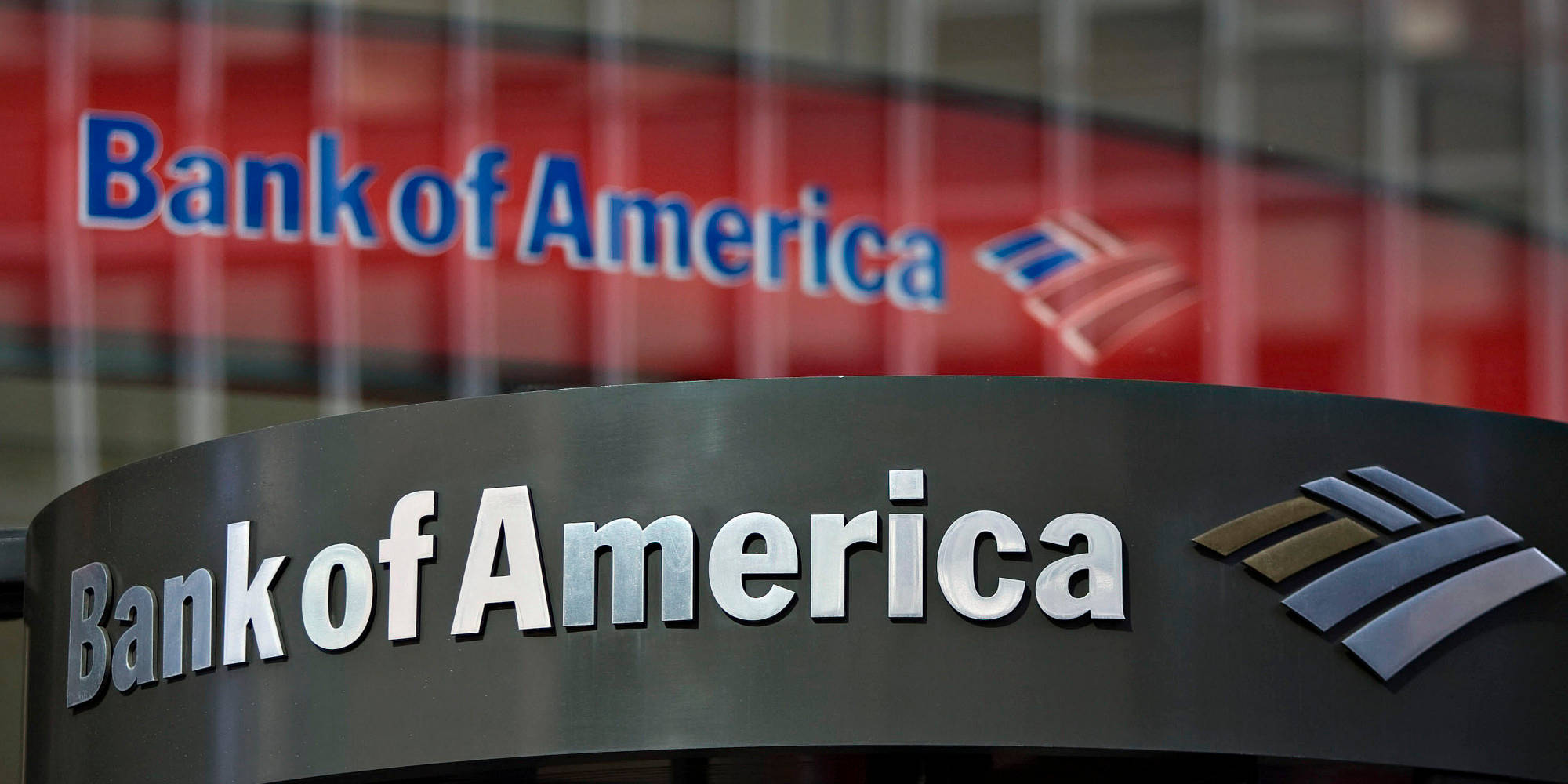 Bank Of America, metallic lettering, logo, Full HD Desktop Wallpaper