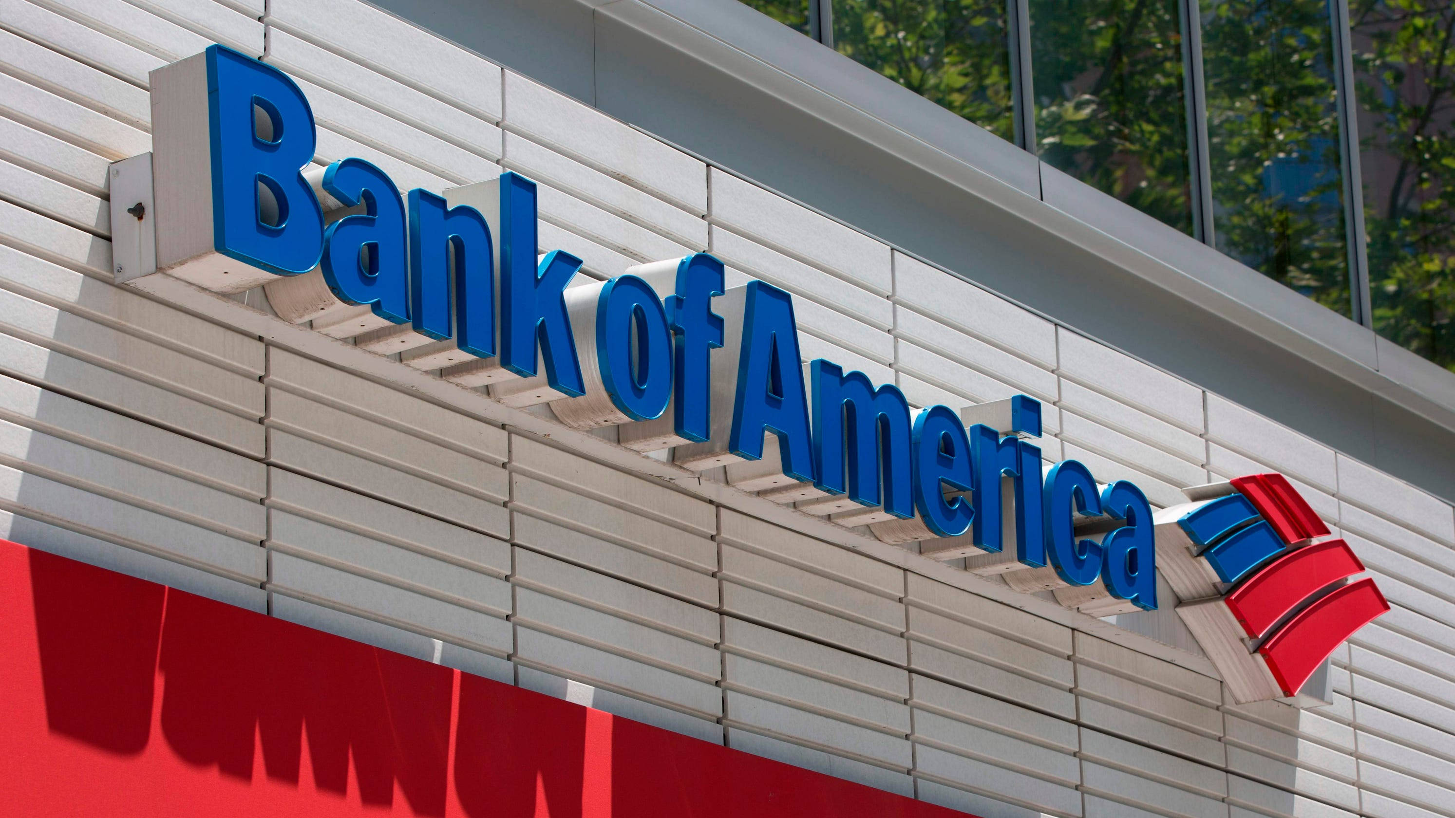 Bank Of America, 3D Signage, blue, 2K Desktop Wallpaper