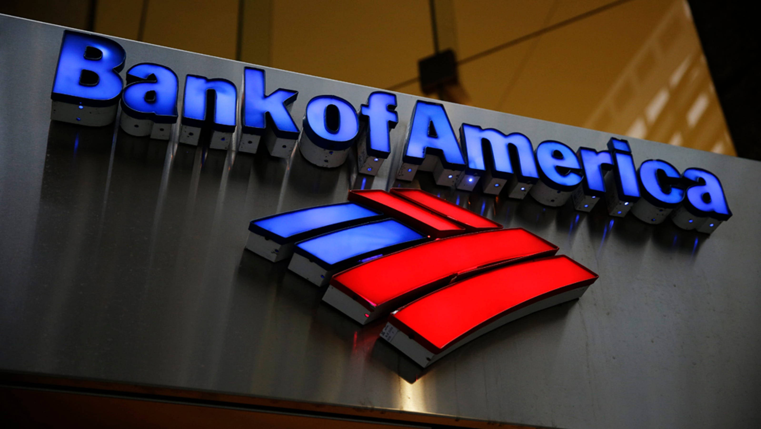 Bank Of America, black aluminum, blue lettering, 2K Desktop Wallpaper