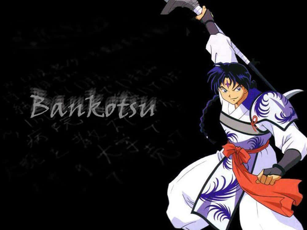 Bankotsu, white and purple armor, red sash, SD Desktop Wallpaper