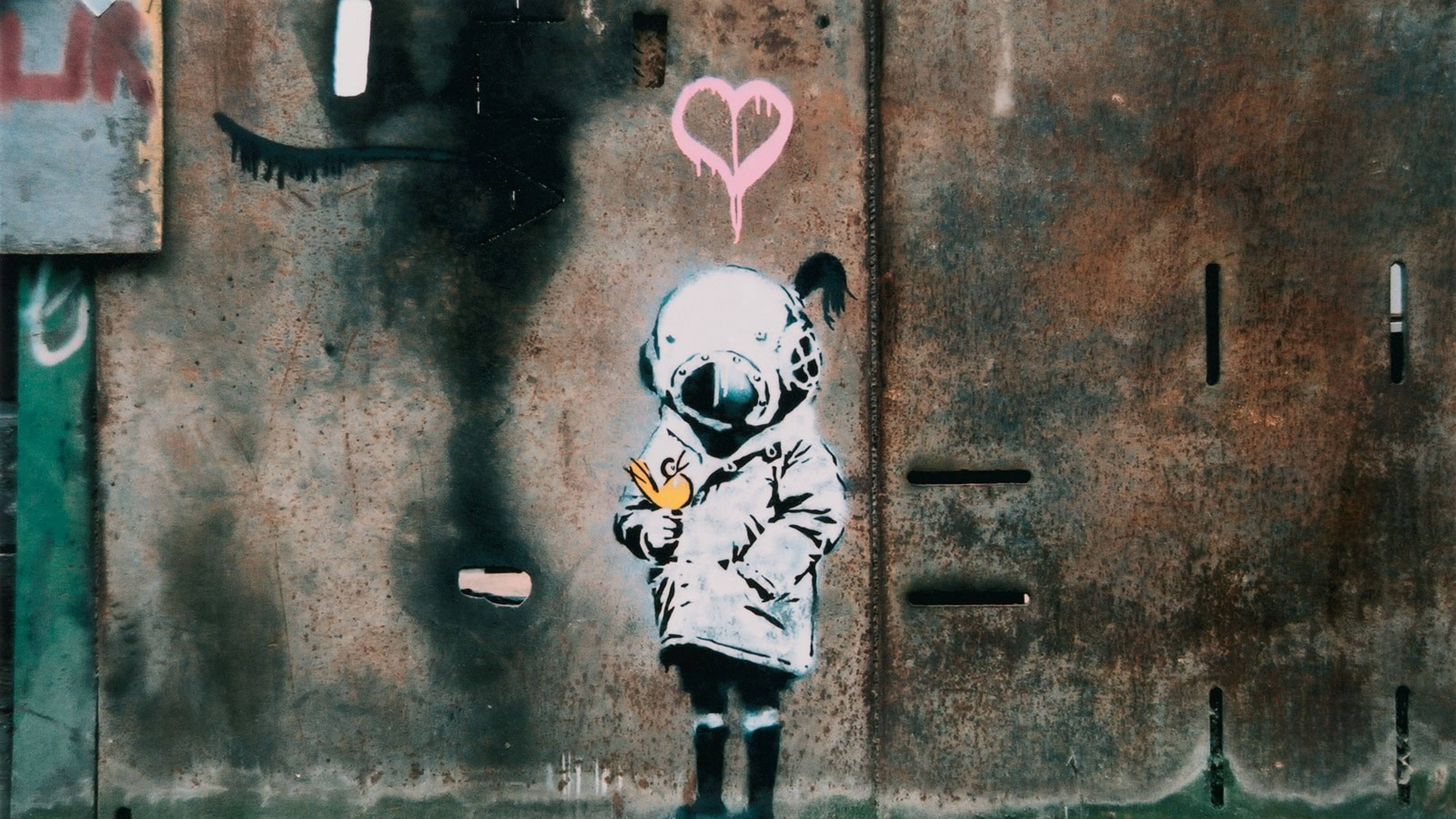 Banksy, Space Girl, astronaut suit, 4K Desktop Wallpaper