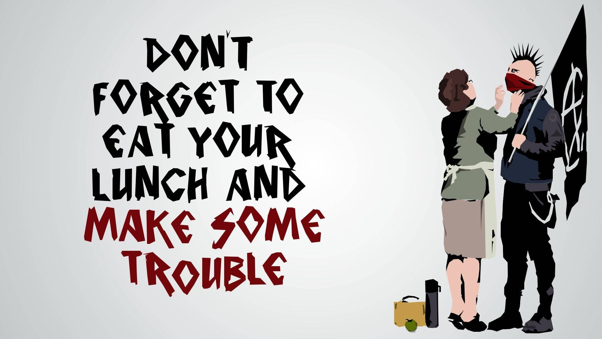 Banksy, mohawk, flag, Full HD Desktop Wallpaper
