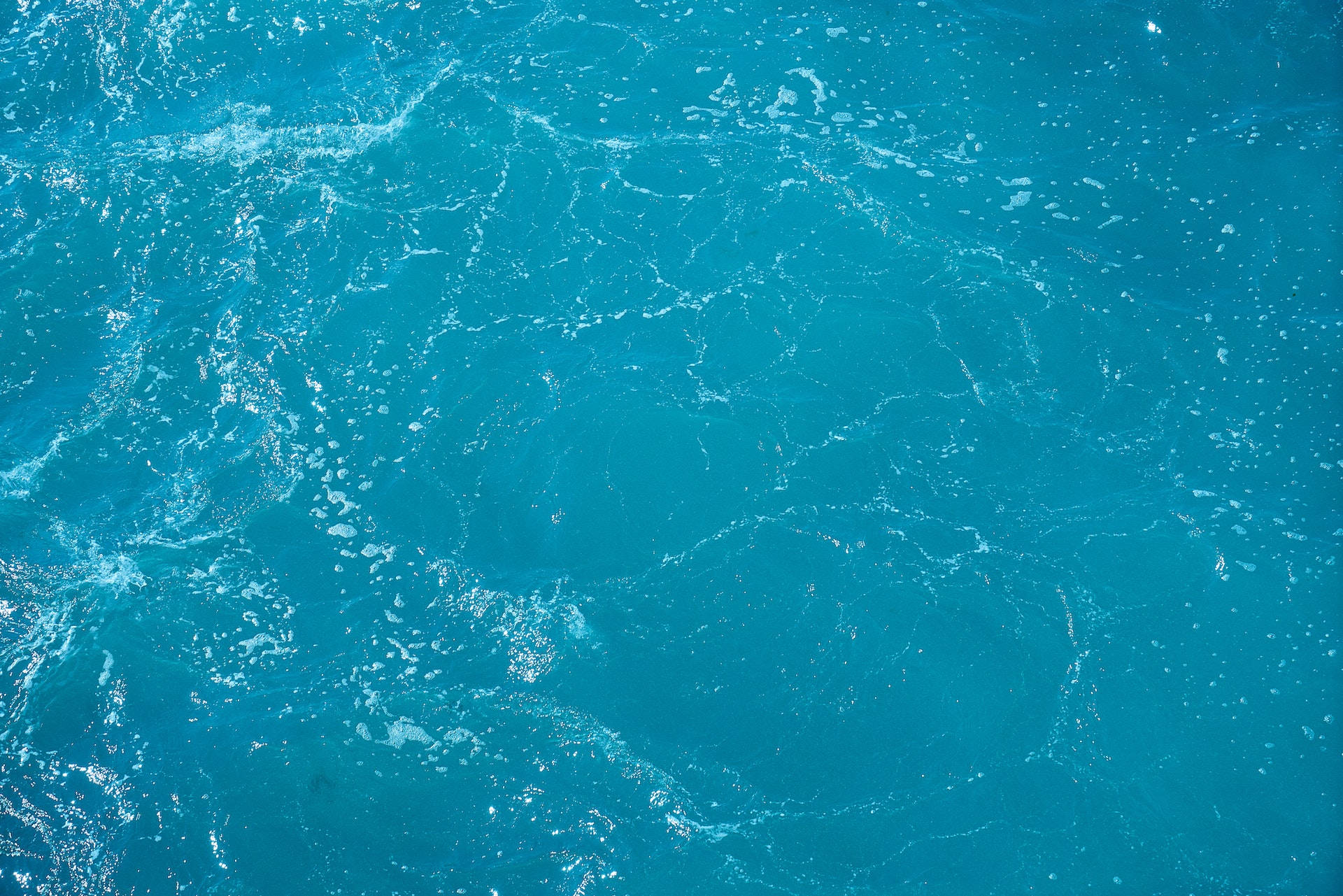 Blue Water Banner, turquoise ocean, white foam, Full HD Desktop Wallpaper