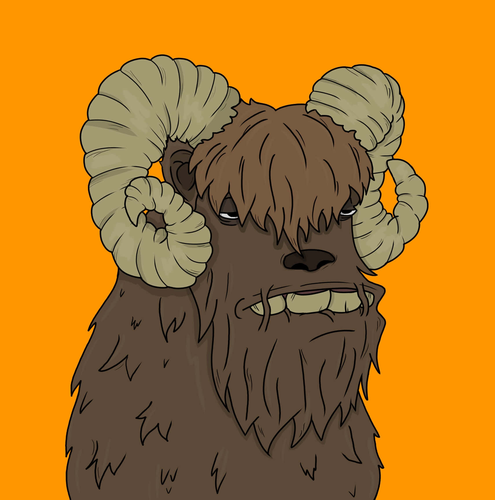Bantha, cartoonish, brown, HD Phone Wallpaper