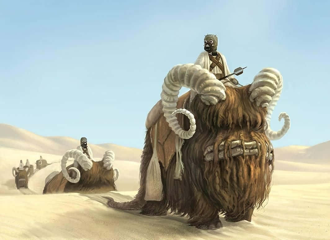 Bantha, desert, caravan, SD Desktop Wallpaper