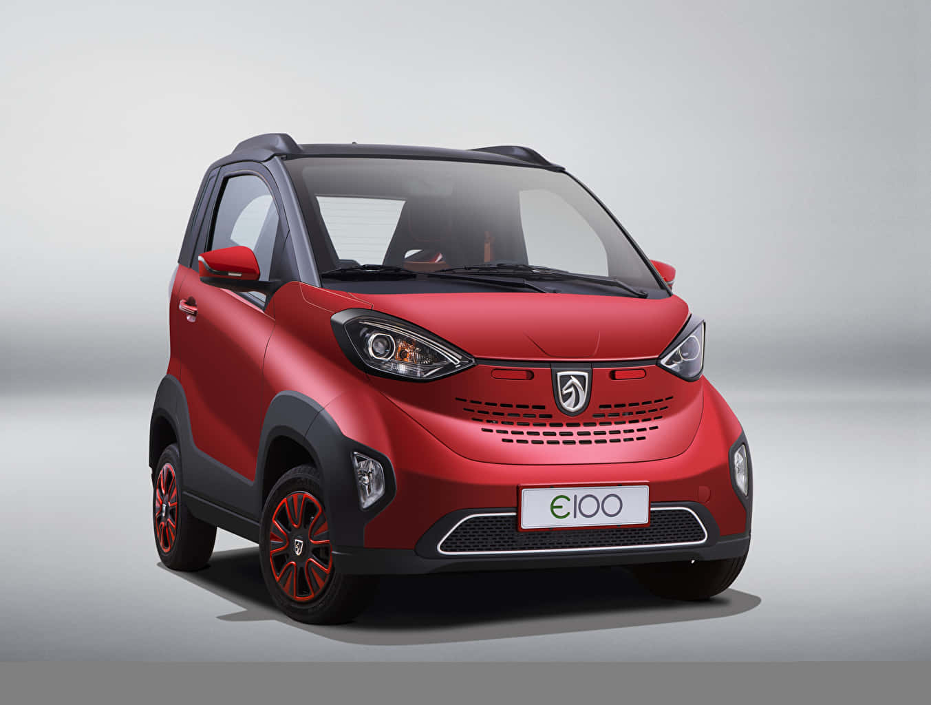Baojun 1353, red compact electric car, black accents, HD Desktop Wallpaper