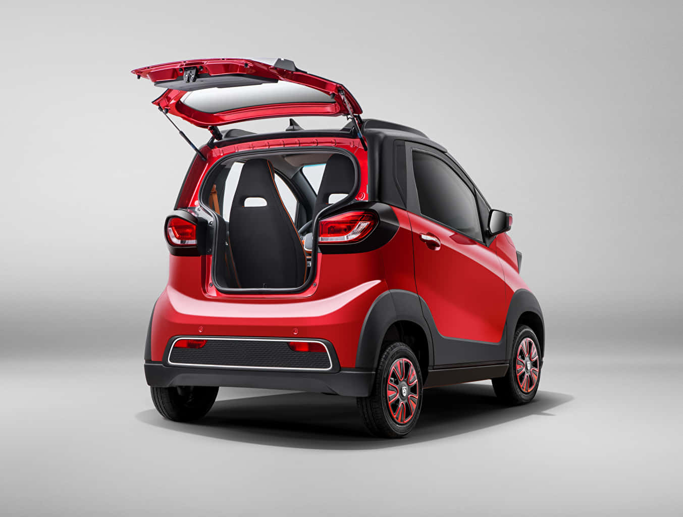Baojun 1353, red compact car, rear hatch open, HD Desktop Wallpaper