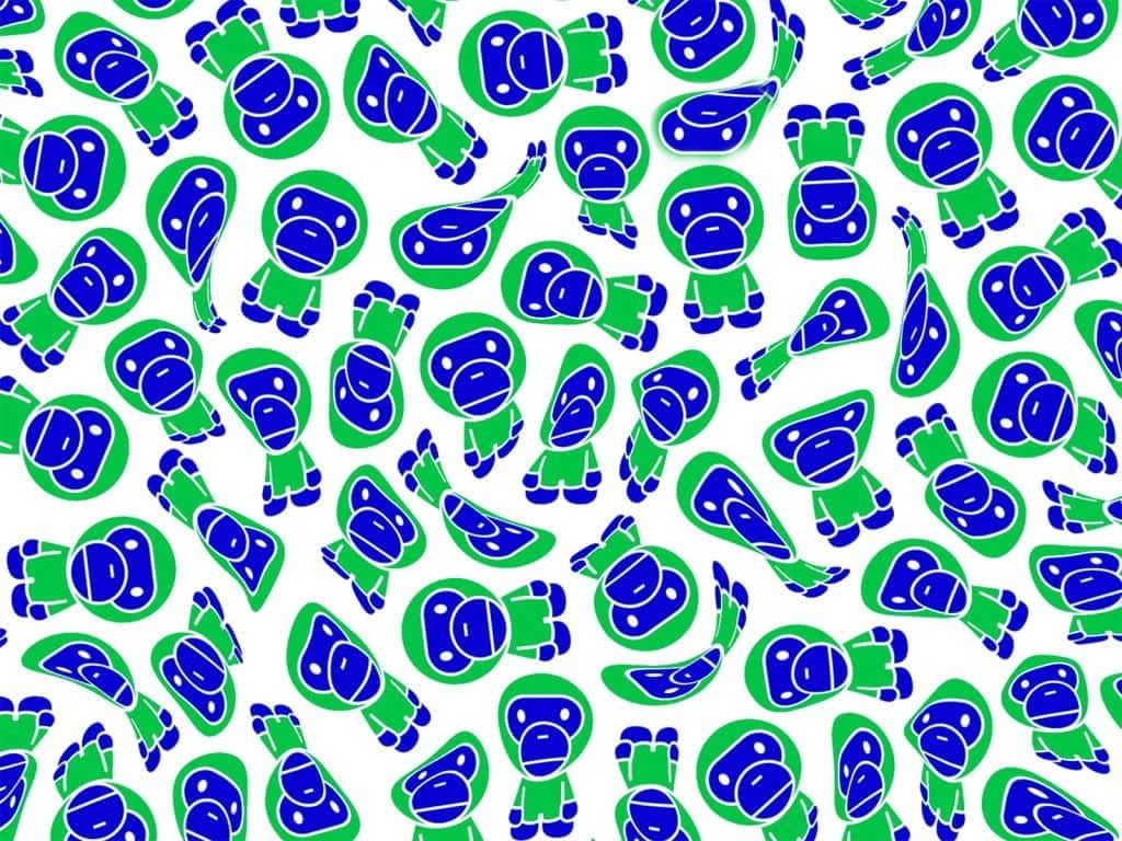 Bape Camo, blue, green, SD Desktop Wallpaper