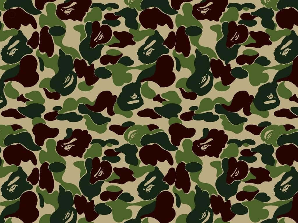 Bape Camo, camouflage pattern, dark green, SD Desktop Wallpaper