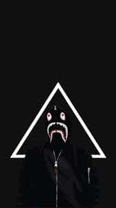 Bape iPhone 6, black hoodie, glowing white triangle, SD Phone Wallpaper