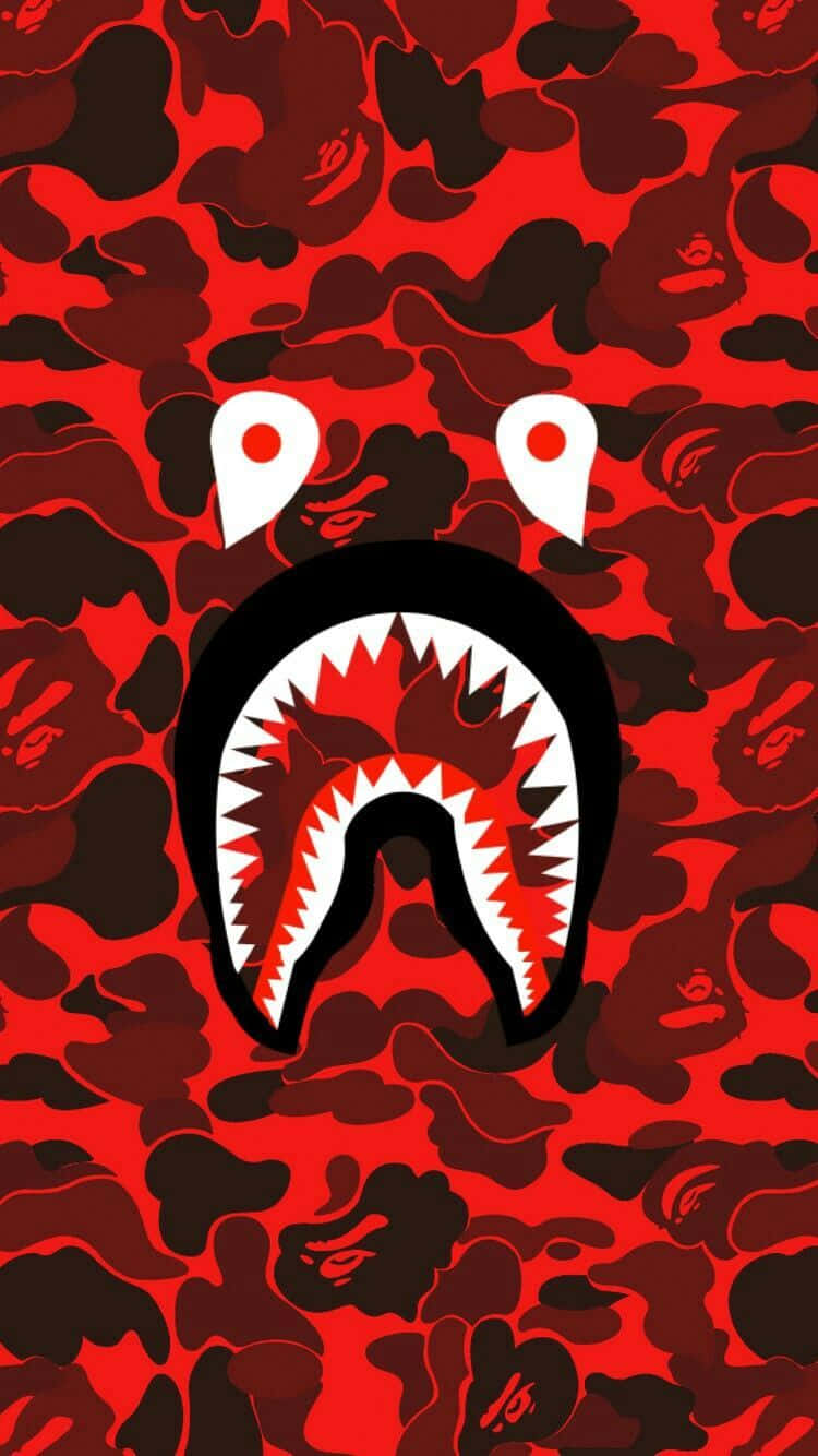 Bape, iPhone 6, red and black camouflage pattern, HD Phone Wallpaper