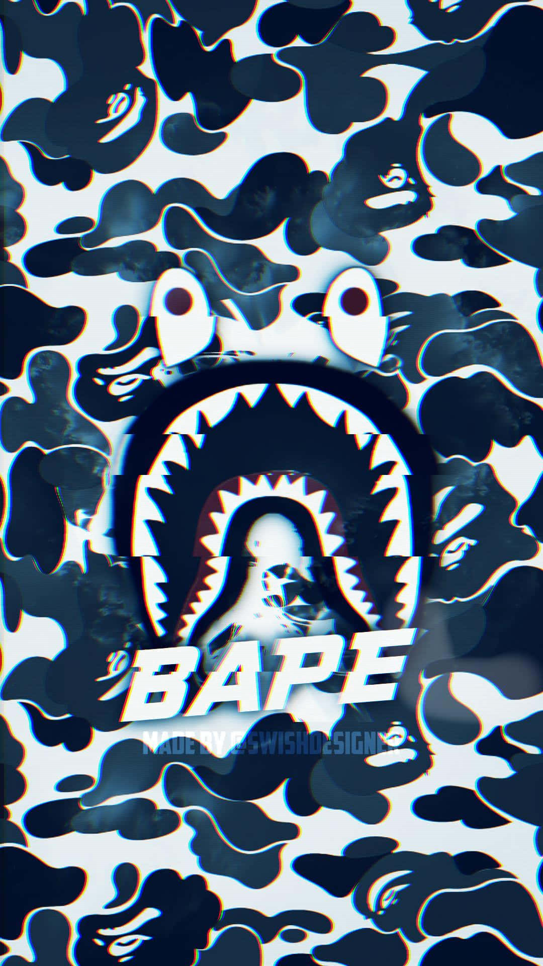 BAPE iPhone 6, shark mouth logo, glitchy stylized text, Full HD Phone Wallpaper