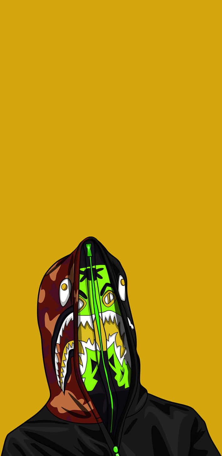 Bape iPhone 6, shark head design, green, HD Phone Wallpaper