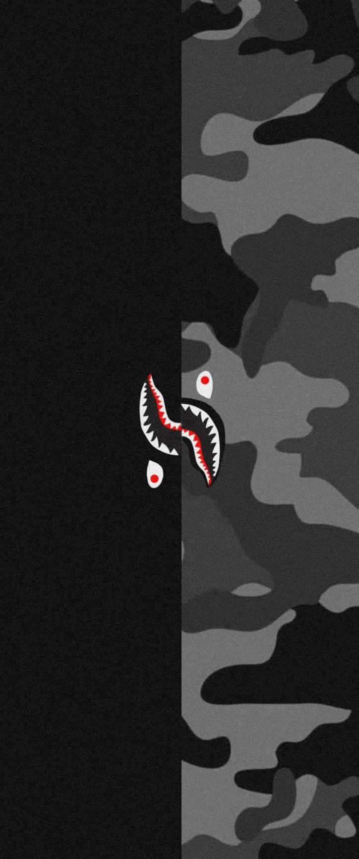 BAPE iPhone, shark logo, red teeth, HD Phone Wallpaper