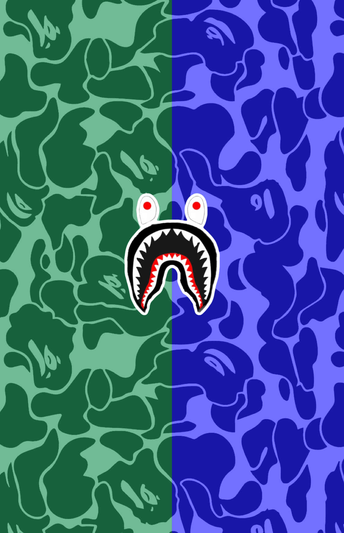 Bape iPhone, shark head logo, red eyes, HD Phone Wallpaper