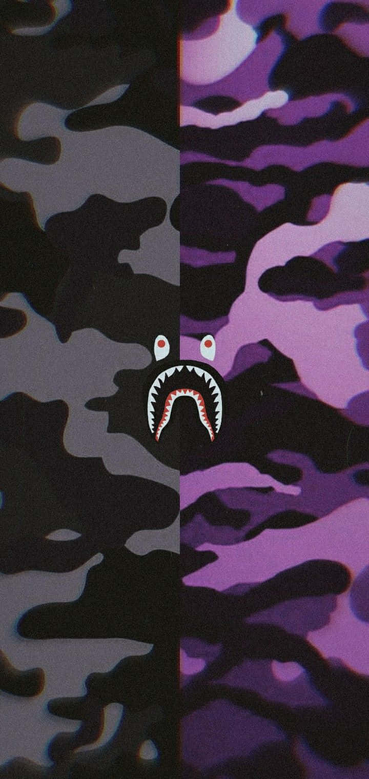 Bape iPhone, shark mouth logo, red eyes, HD Phone Wallpaper