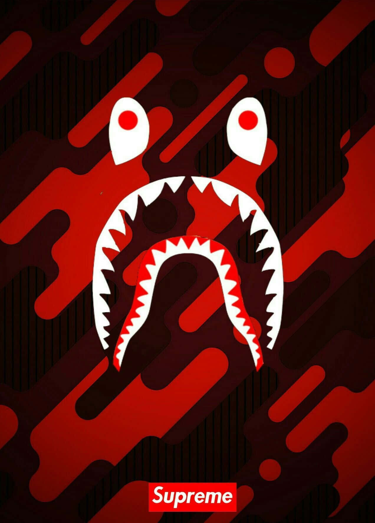 BAPE iPhone, shark head, red eyes, HD Phone Wallpaper