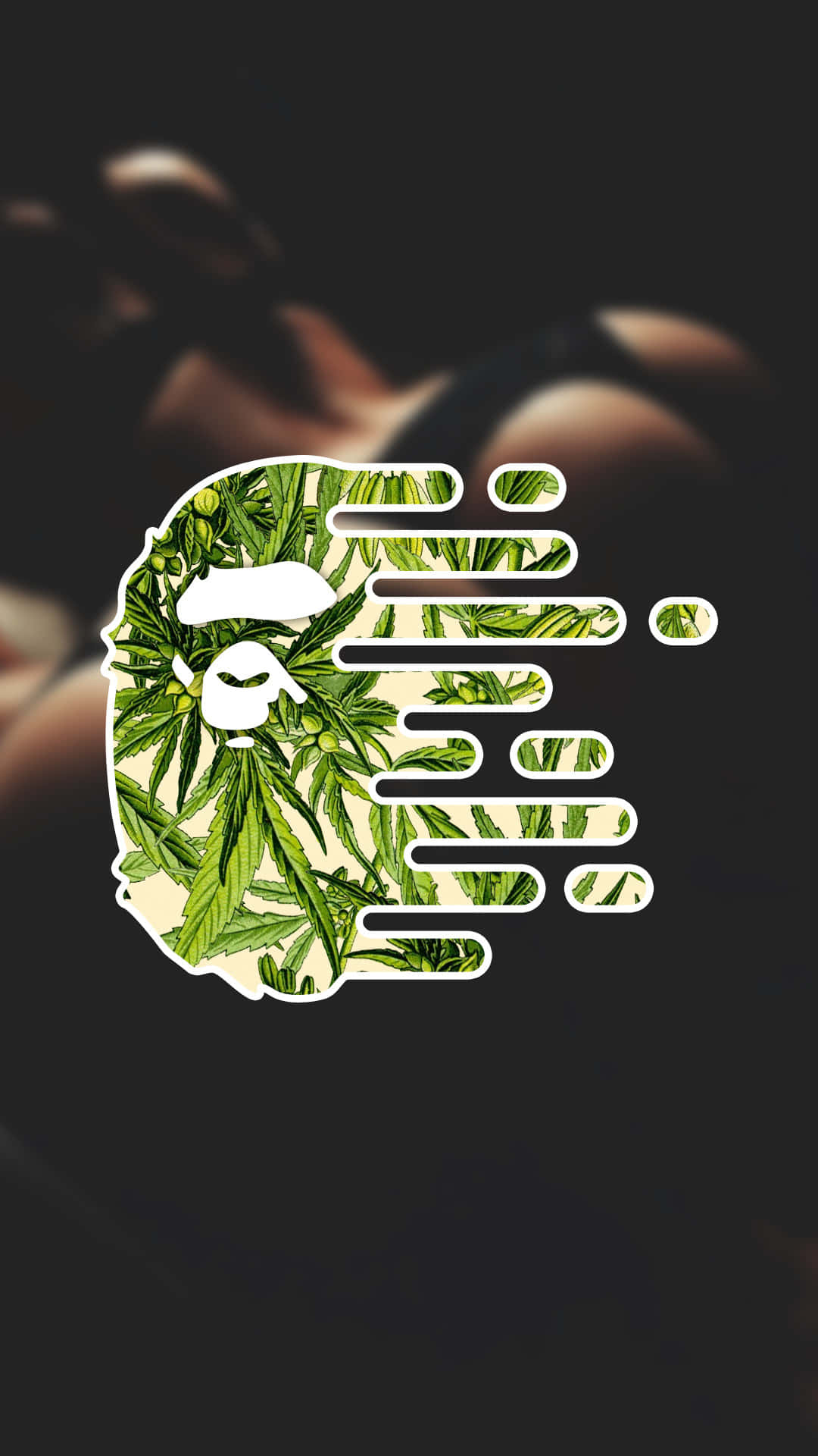 Bape iPhone, ape head logo, cannabis leaves, Full HD Phone Wallpaper