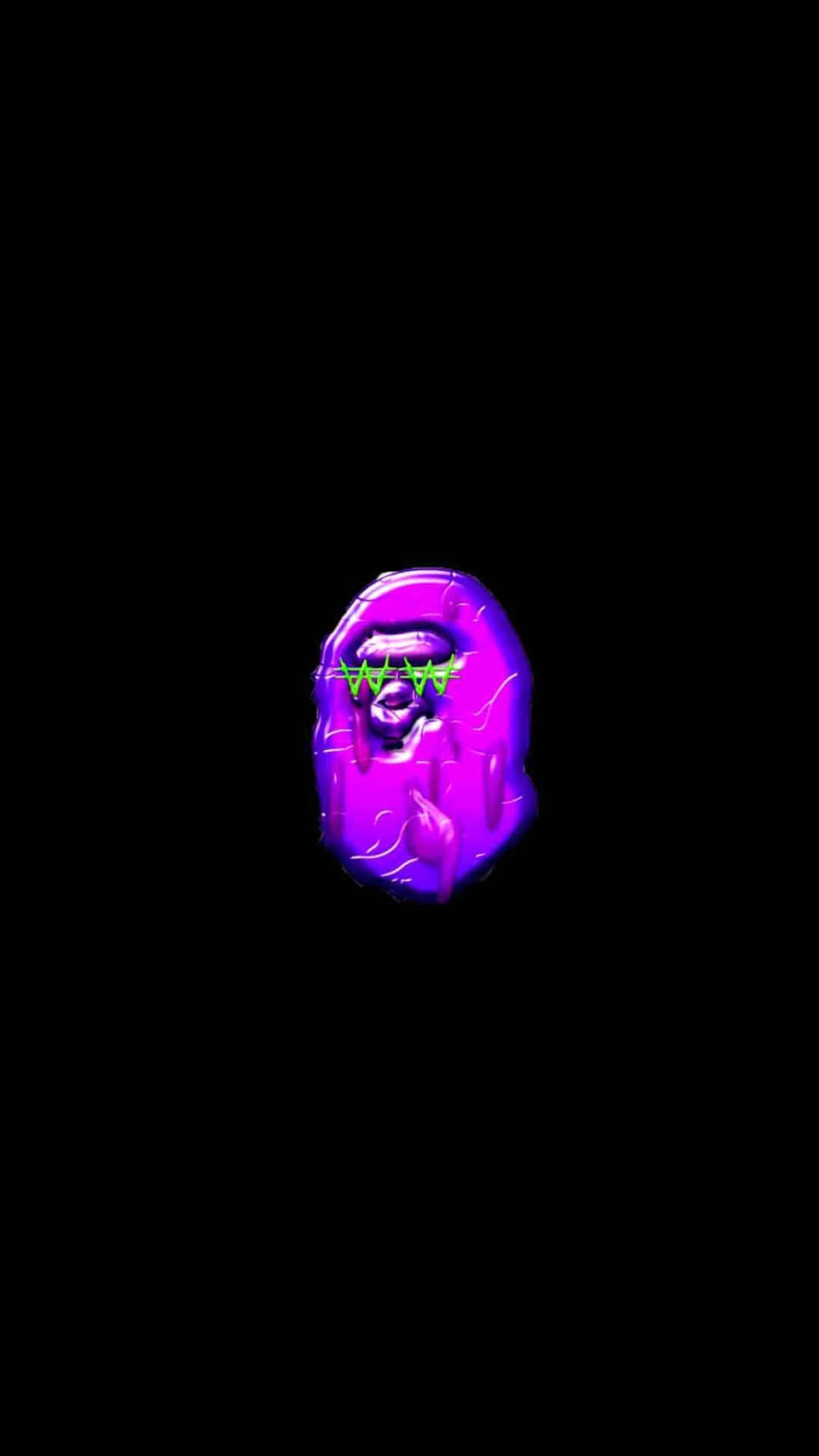 Bape iPhone 6, purple ape head, green zigzag eyes, Full HD Phone Wallpaper