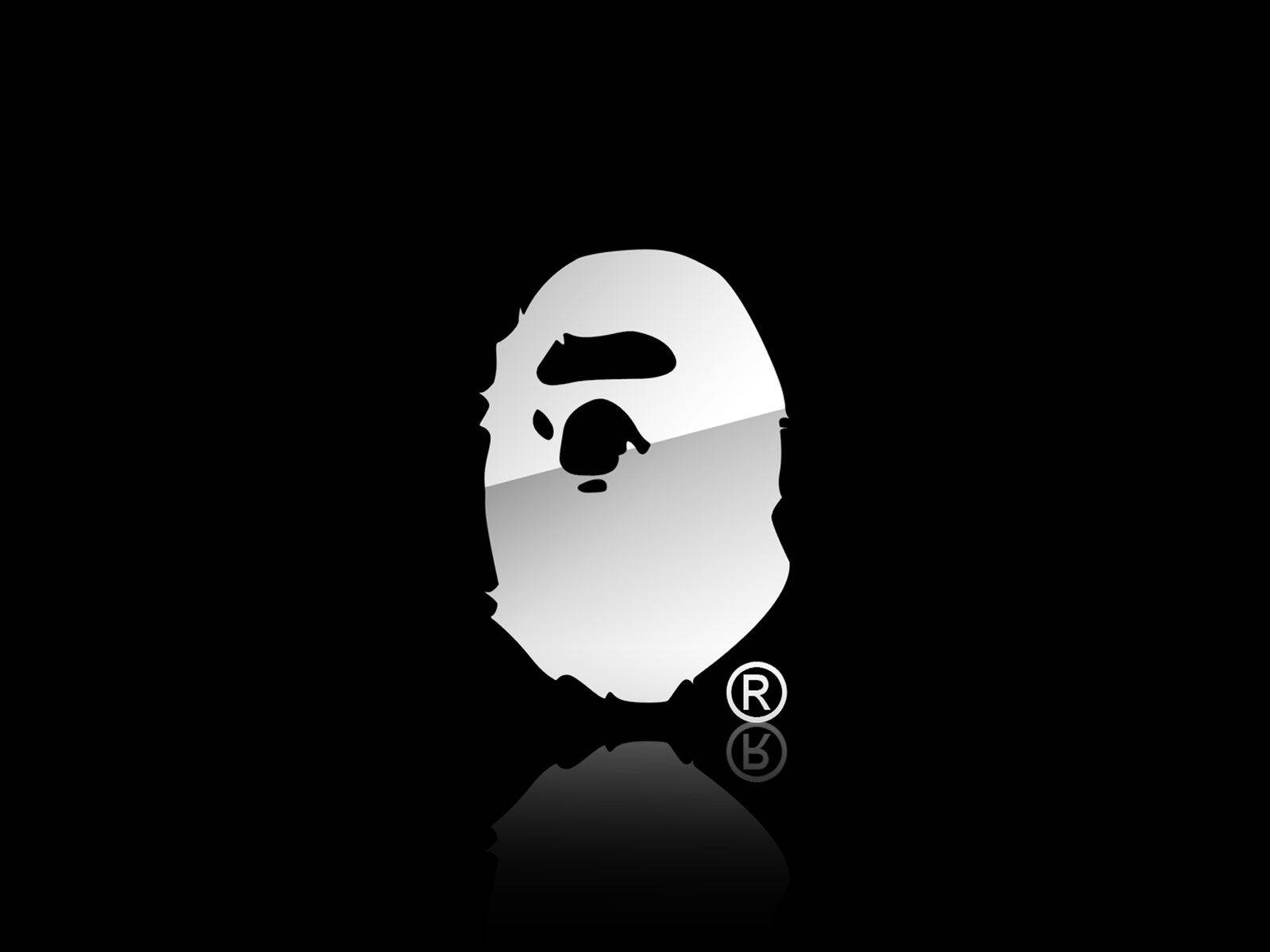 Bape, white ape head logo, black eyes, HD Desktop Wallpaper