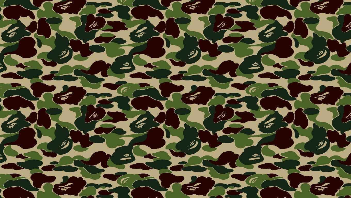BAPE, Green Camo, camouflage pattern, HD Desktop Wallpaper