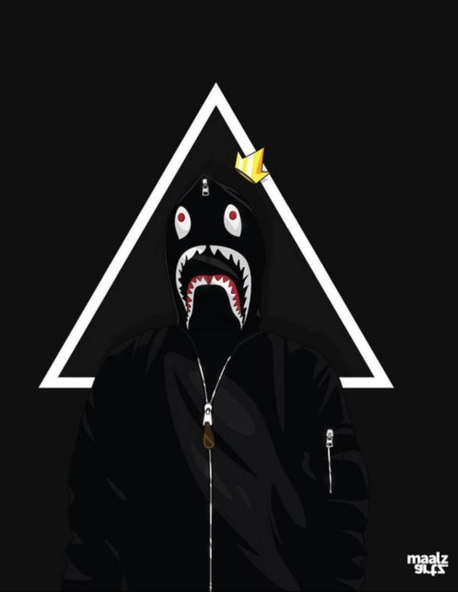 Bape, shark hoodie, shark-headed figure, SD Phone Wallpaper