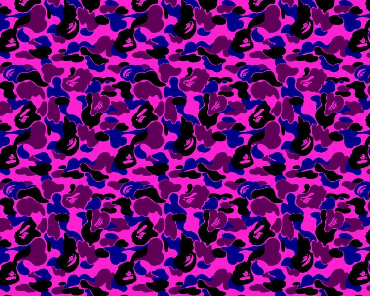 BAPE, Purple Shades Camo Pattern, vibrant pink purple, HD Desktop Wallpaper